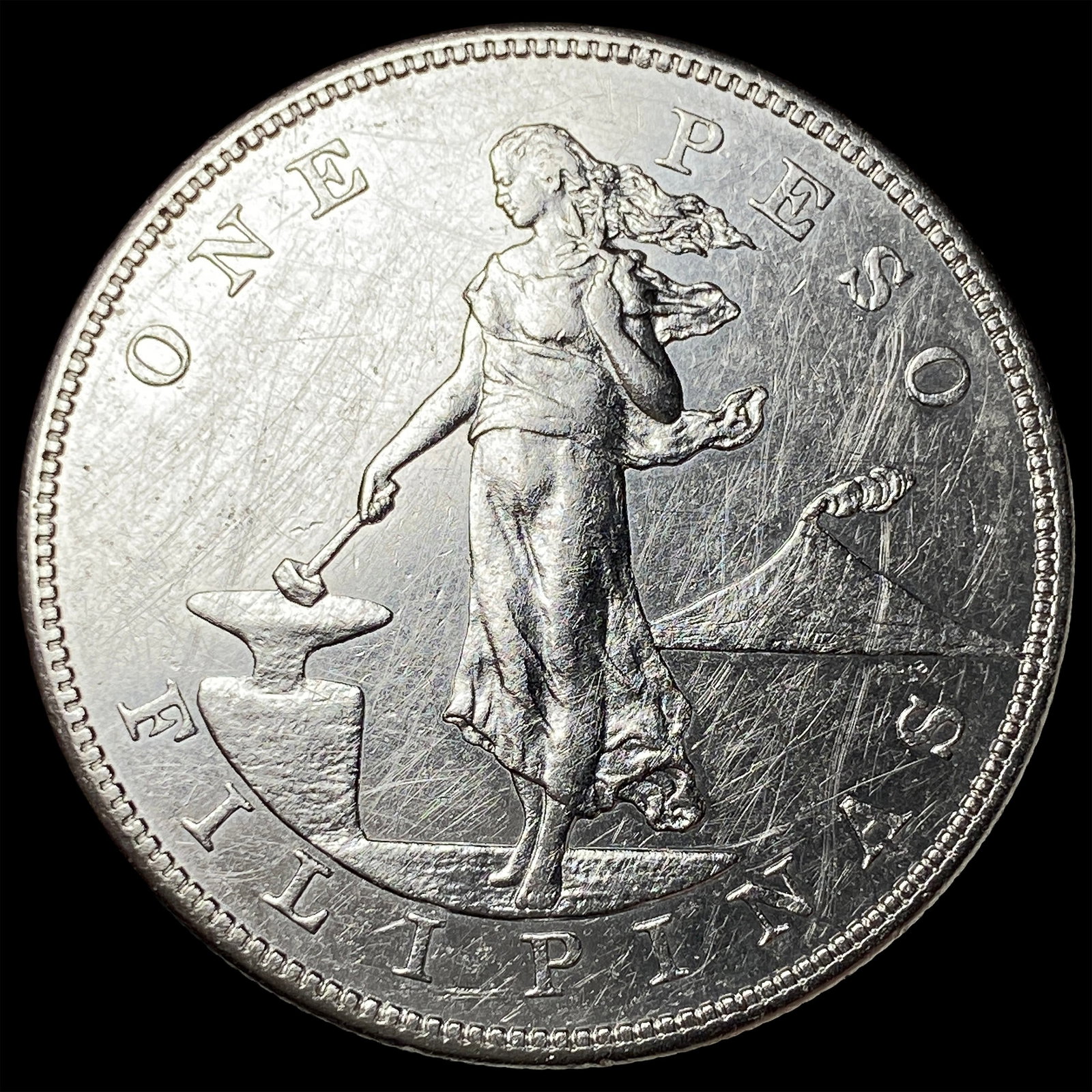 1903-S Silver One Peso Philippines CLOSELY UNCIRCULATED: 1903-S Silver One Peso Philippines CLOSELY UNCIRCULATED