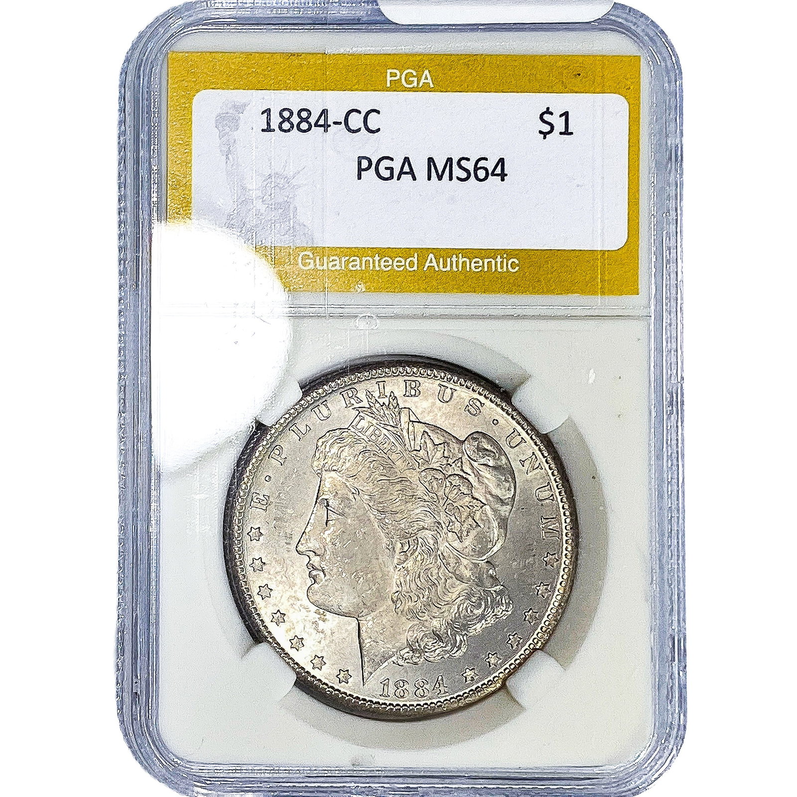 1884-CC Morgan Silver Dollar PGA MS64: 1884-CC Morgan Silver Dollar PGA MS64