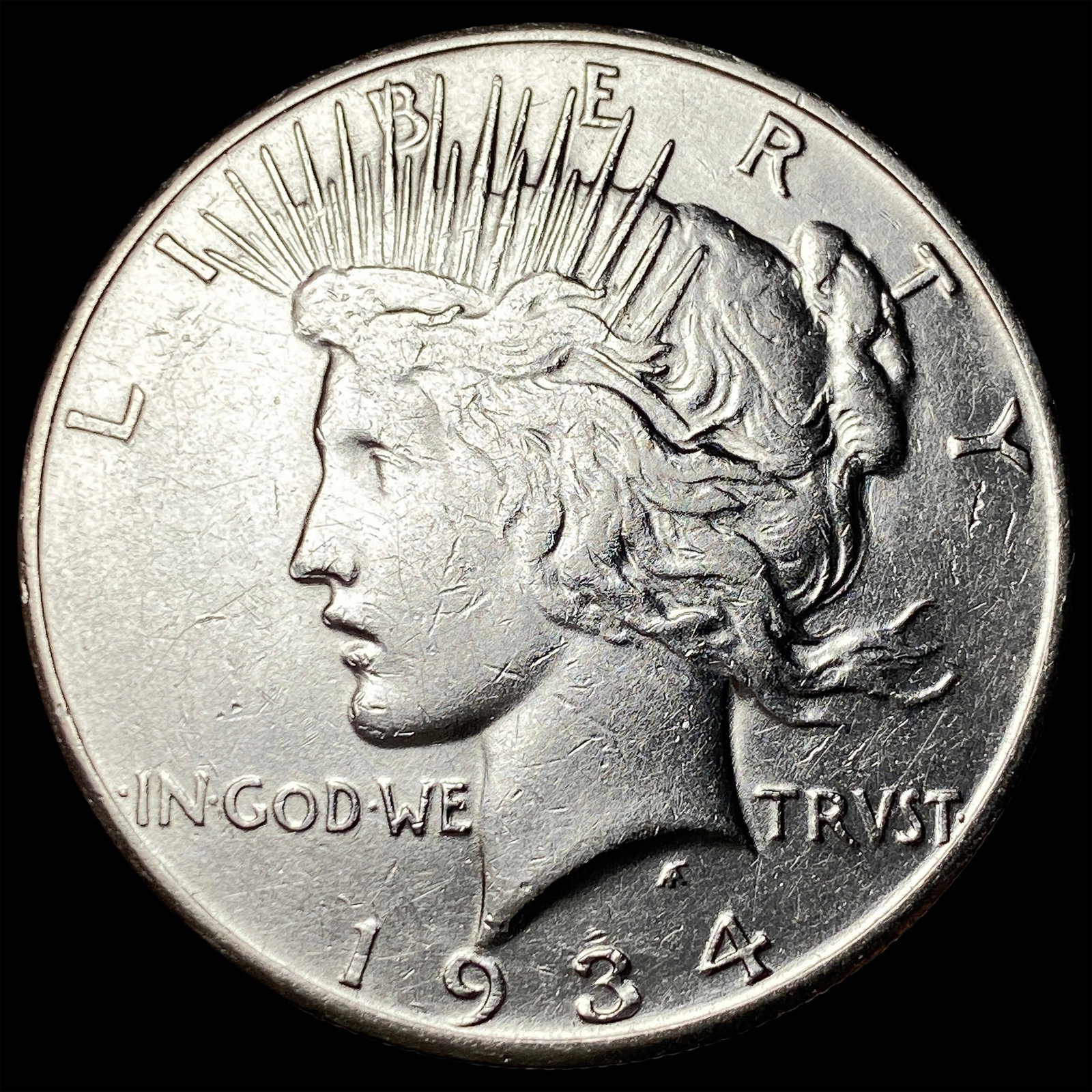 1934-S Silver Peace Dollar NEARLY UNCIRCULATED: 1934-S Silver Peace Dollar NEARLY UNCIRCULATED