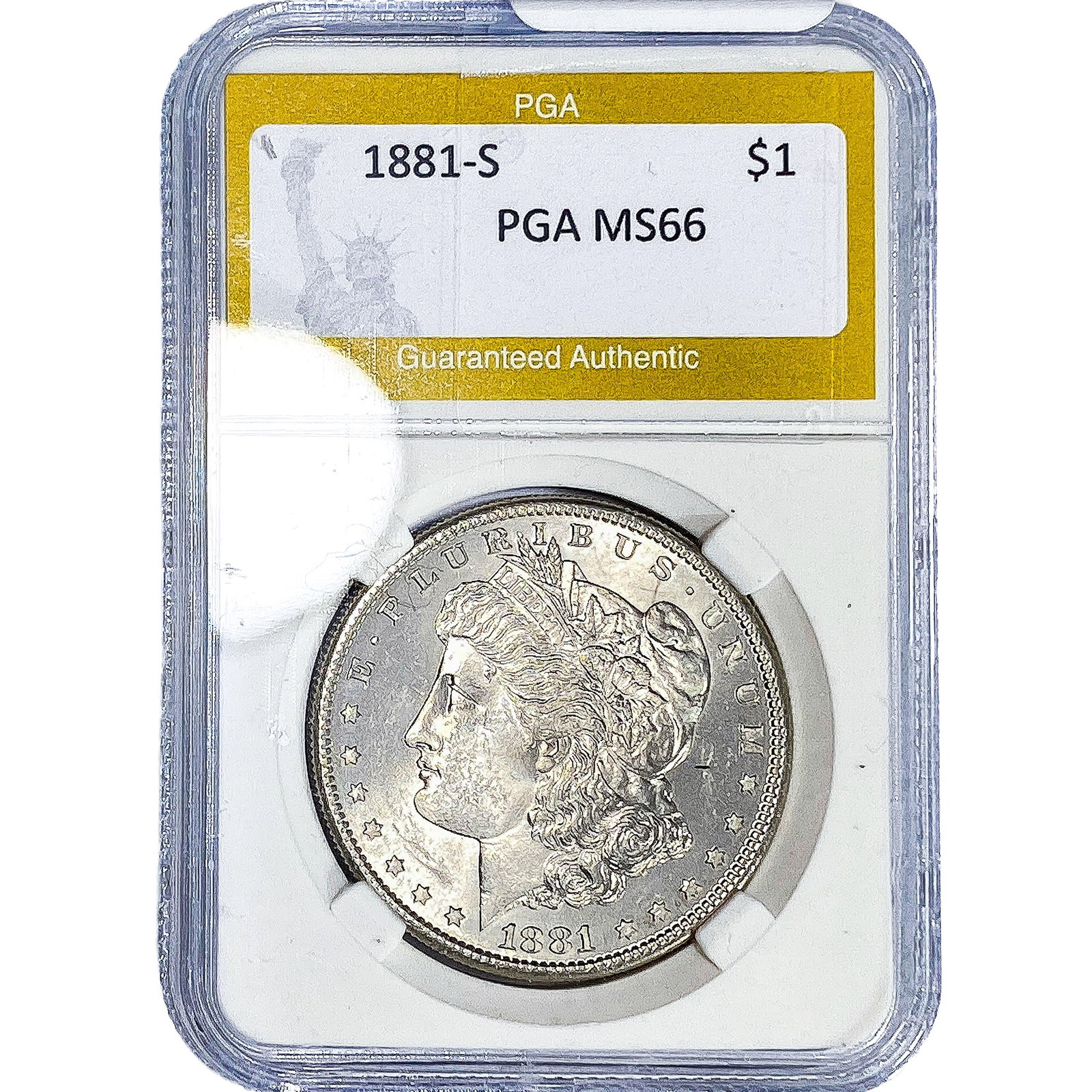 1881-S Morgan Silver Dollar PGA MS66: 1881-S Morgan Silver Dollar PGA MS66