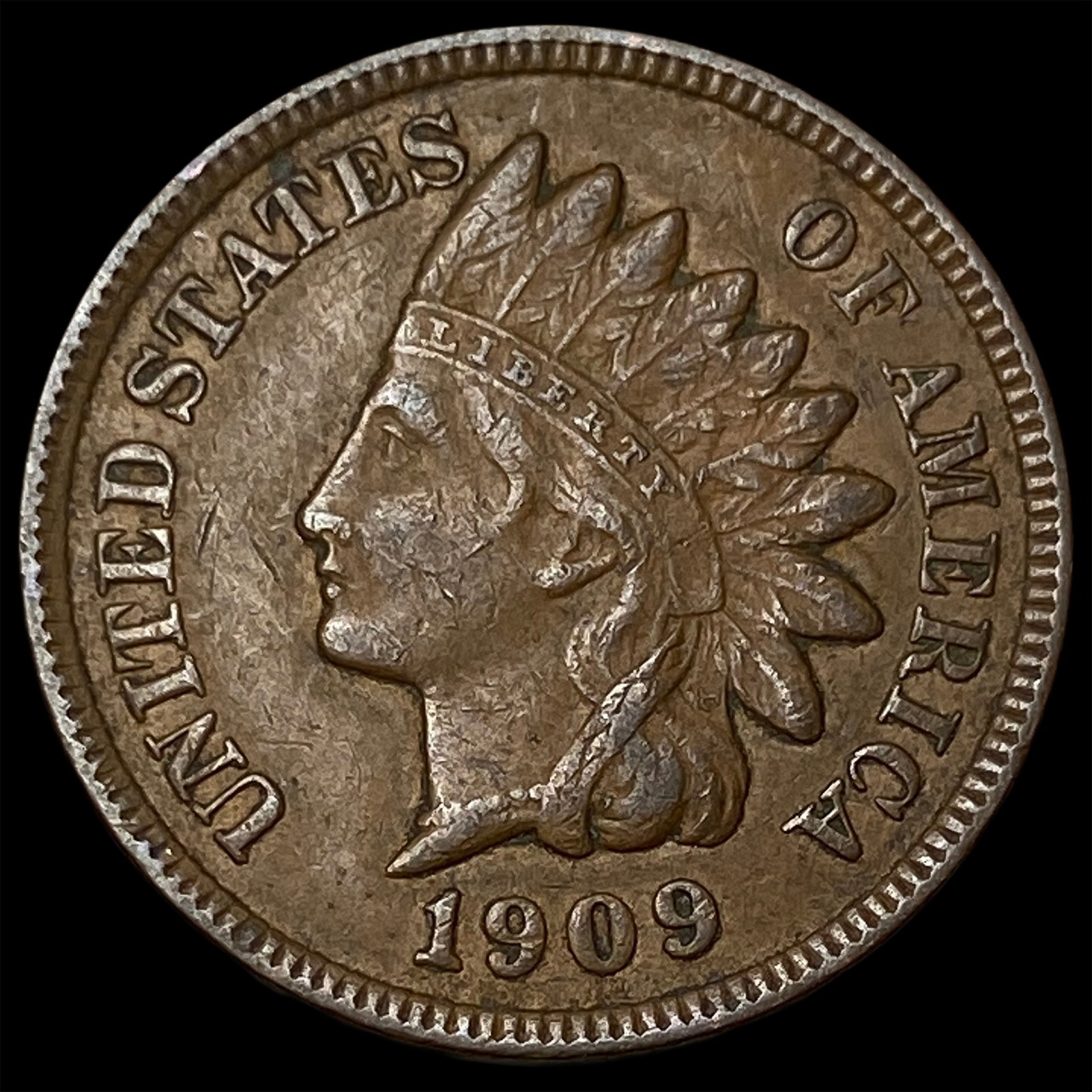 1909 Indian Head Cent NEARLY UNCIRCULATED: 1909 Indian Head Cent NEARLY UNCIRCULATED