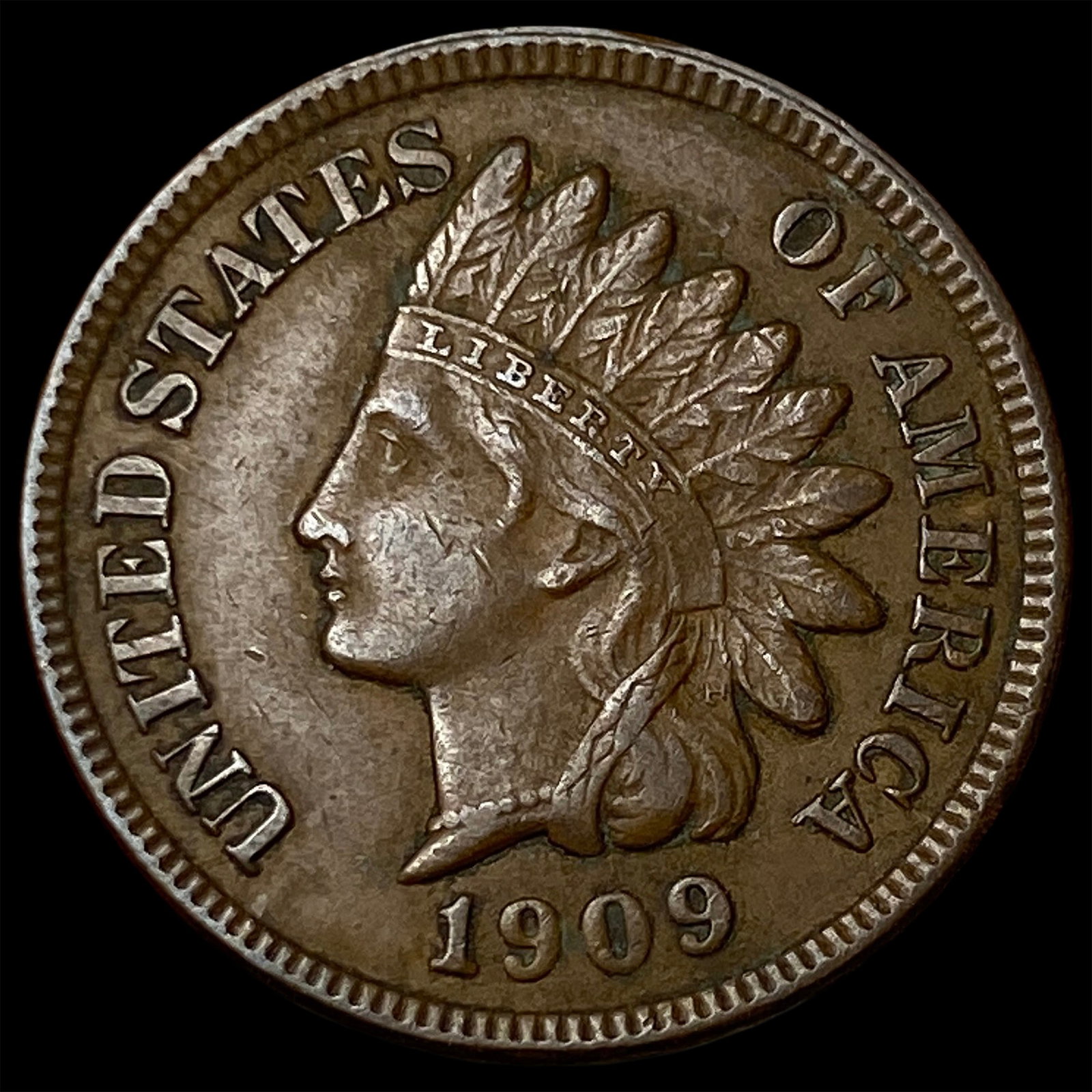 1909 Indian Head Cent NEARLY UNCIRCULATED: 1909 Indian Head Cent NEARLY UNCIRCULATED