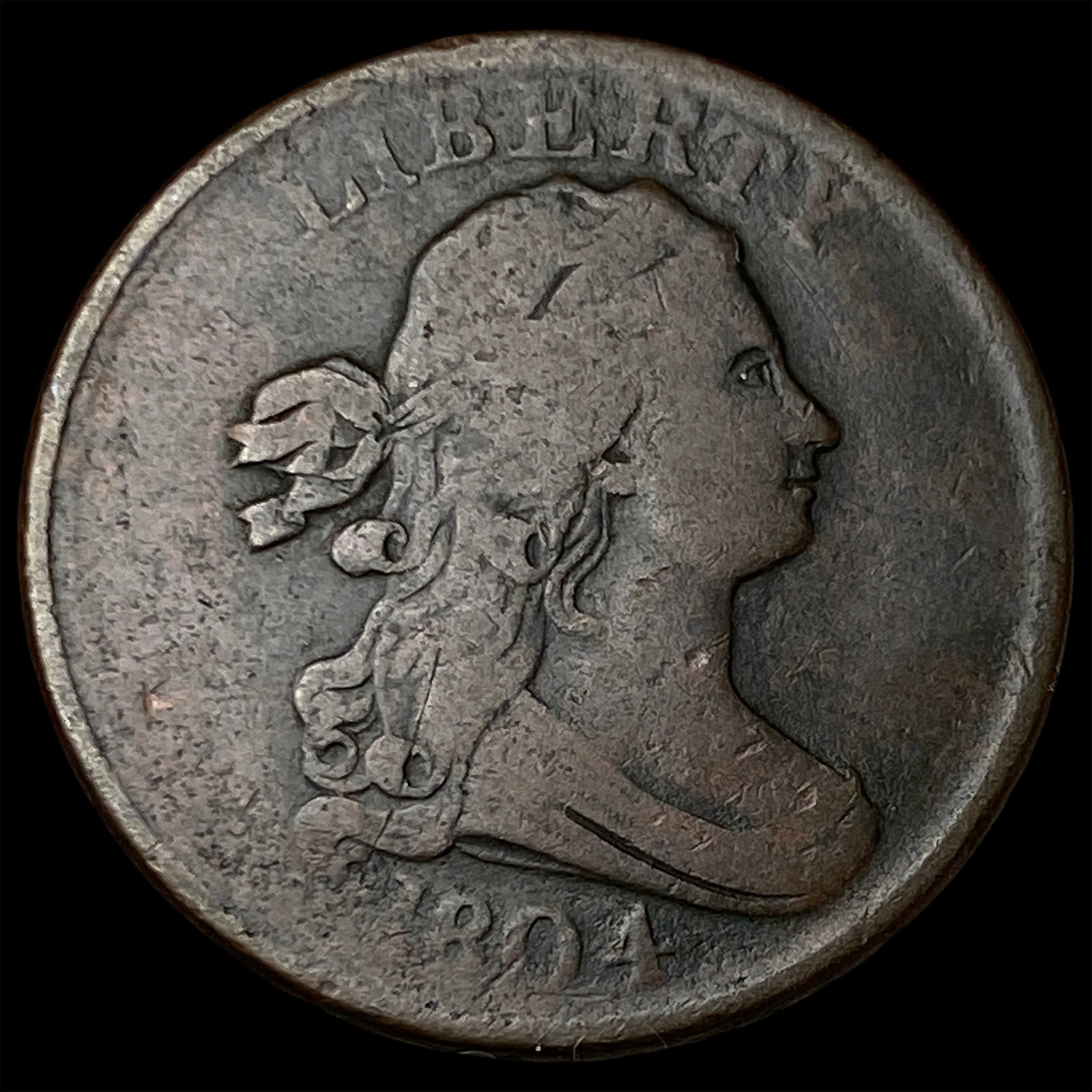 1804 Copper Half Cent LIGHTLY CIRCULATED: 1804 Copper Half Cent LIGHTLY CIRCULATED