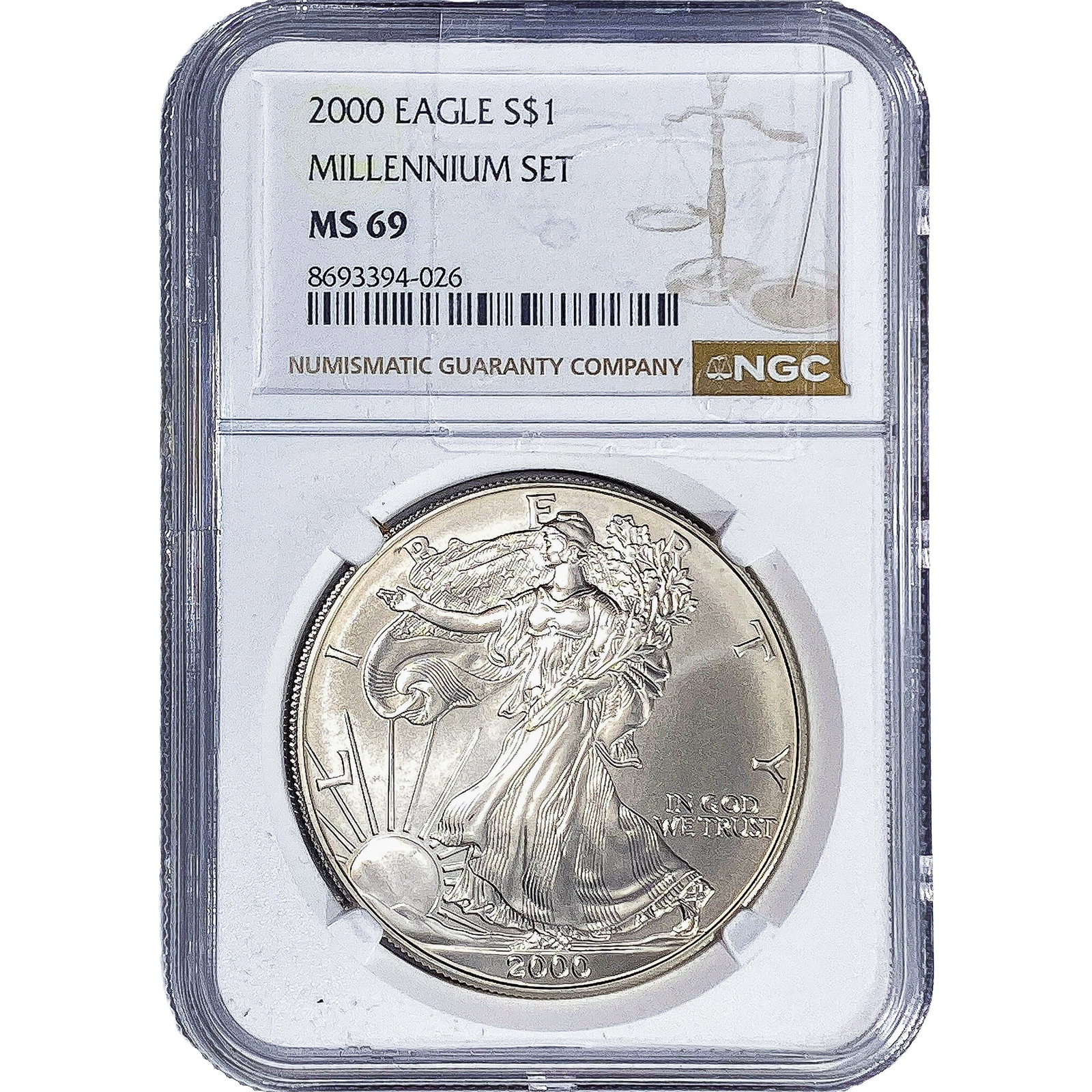 2000 Silver Eagle NGC MS69: 2000 Silver Eagle NGC MS69