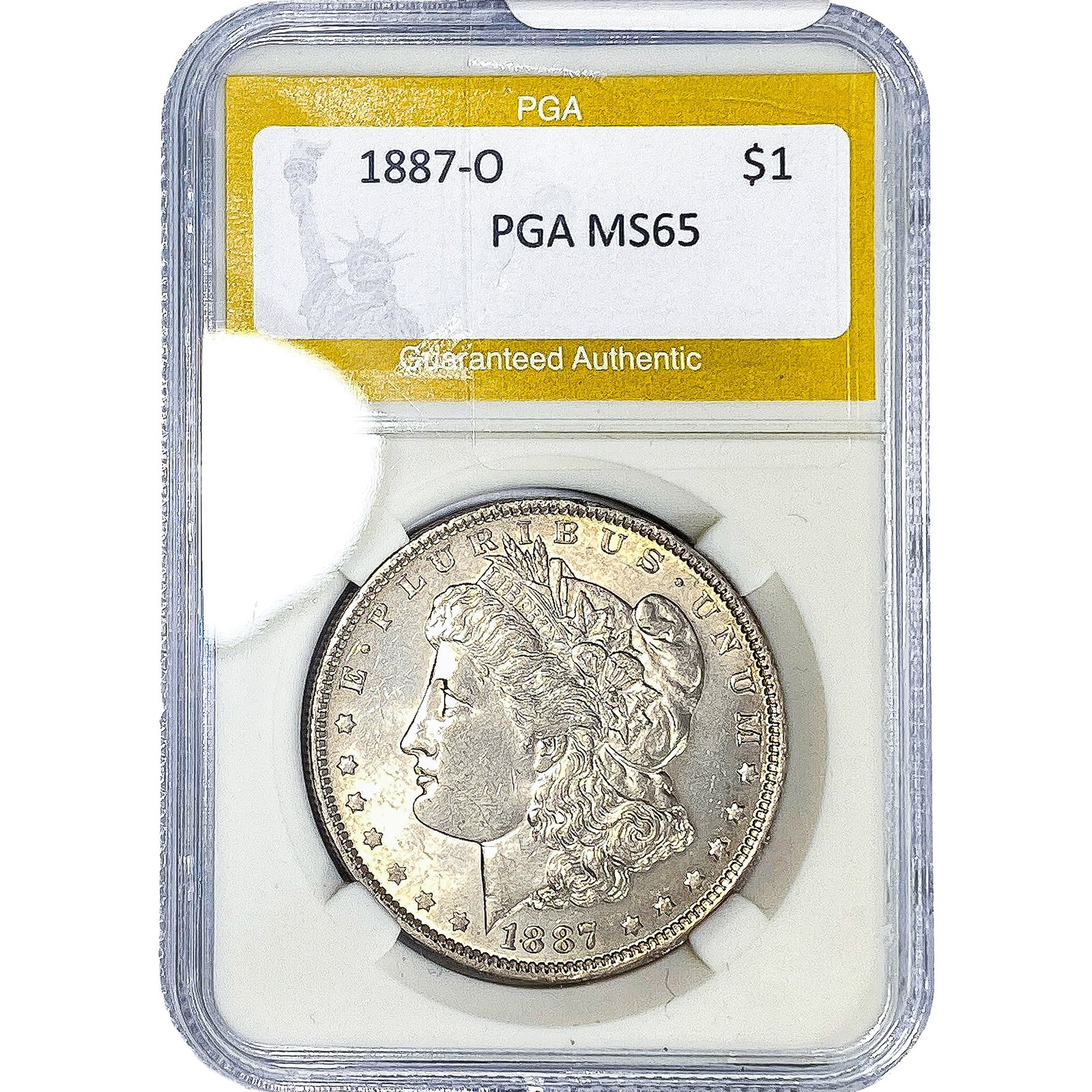 1887-O Morgan Silver Dollar PGA MS65: 1887-O Morgan Silver Dollar PGA MS65