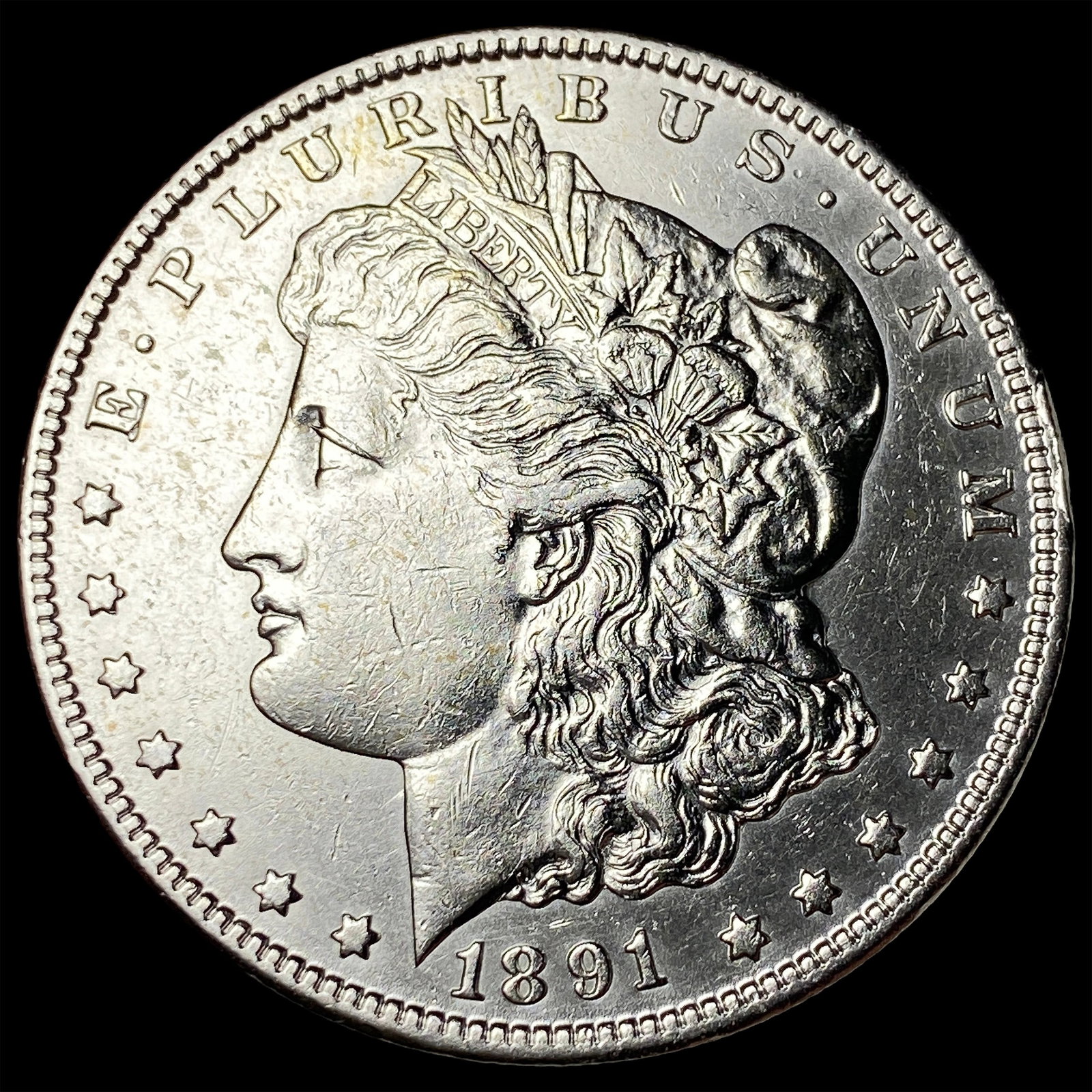 1891-CC Silver Morgan Dollar ABOUT UNCIRCULATED: 1891-CC Silver Morgan Dollar ABOUT UNCIRCULATED