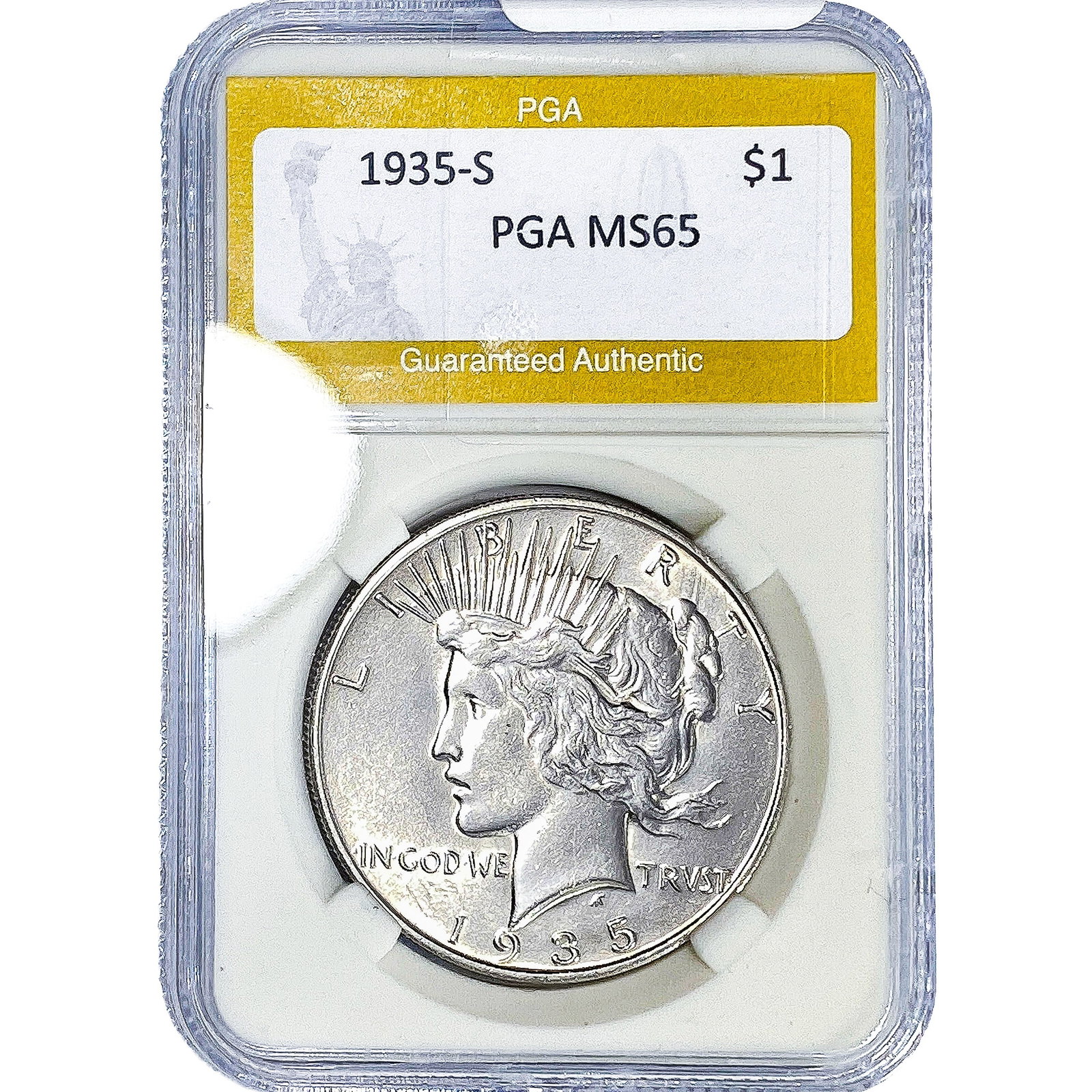 1935-S Silver Peace Dollar PGA MS65 (1 of 2)