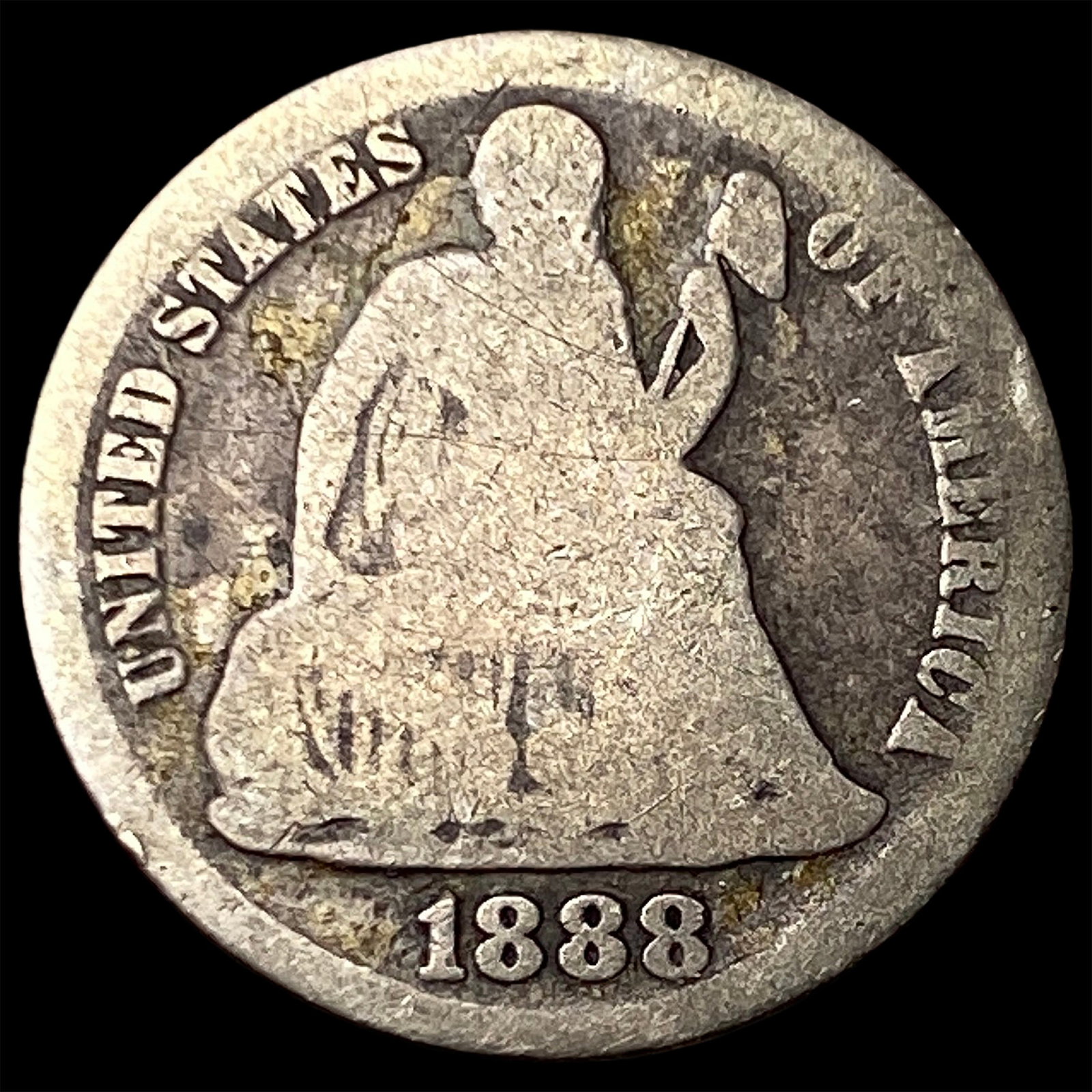 1888-S Silver Seated Liberty Dime NICELY CIRCULATED: 1888-S Silver Seated Liberty Dime NICELY CIRCULATED