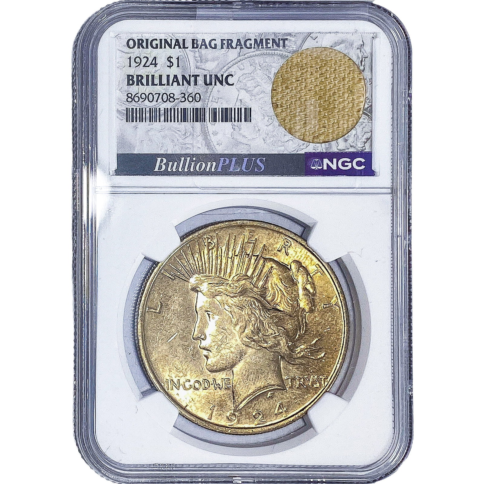 1924 Silver Peace Dollar NGC BU: 1924 Silver Peace Dollar NGC BU