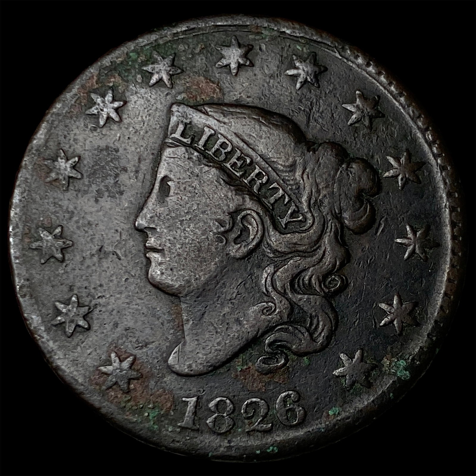 1826 Coronet Head Large Cent NICELY CIRCULATED: 1826 Coronet Head Large Cent NICELY CIRCULATED