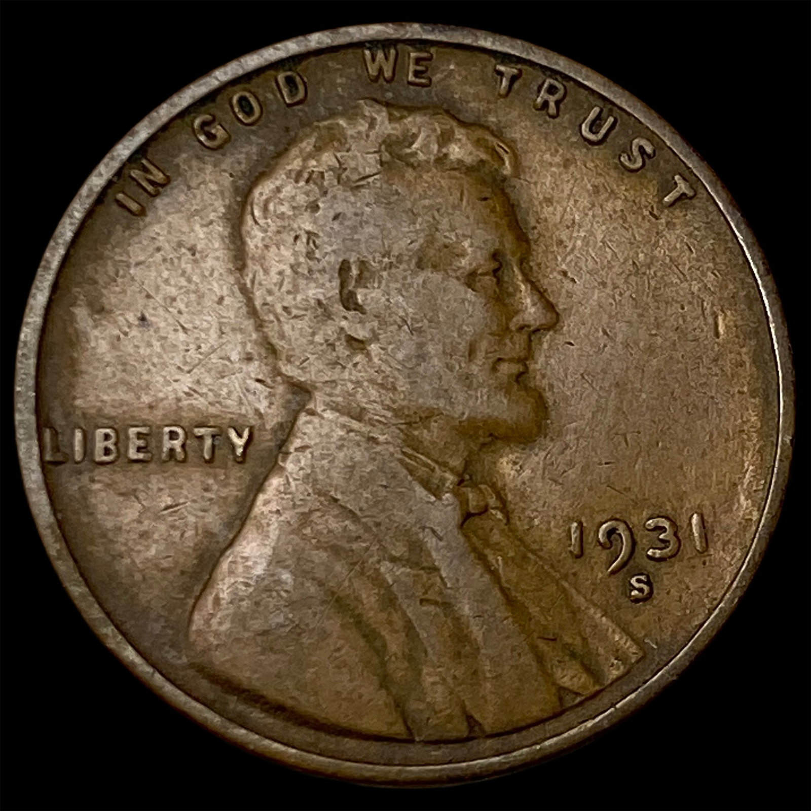 1931-S Lincoln Wheat Cent LIGHTLY CIRCULATED: 1931-S Lincoln Wheat Cent LIGHTLY CIRCULATED