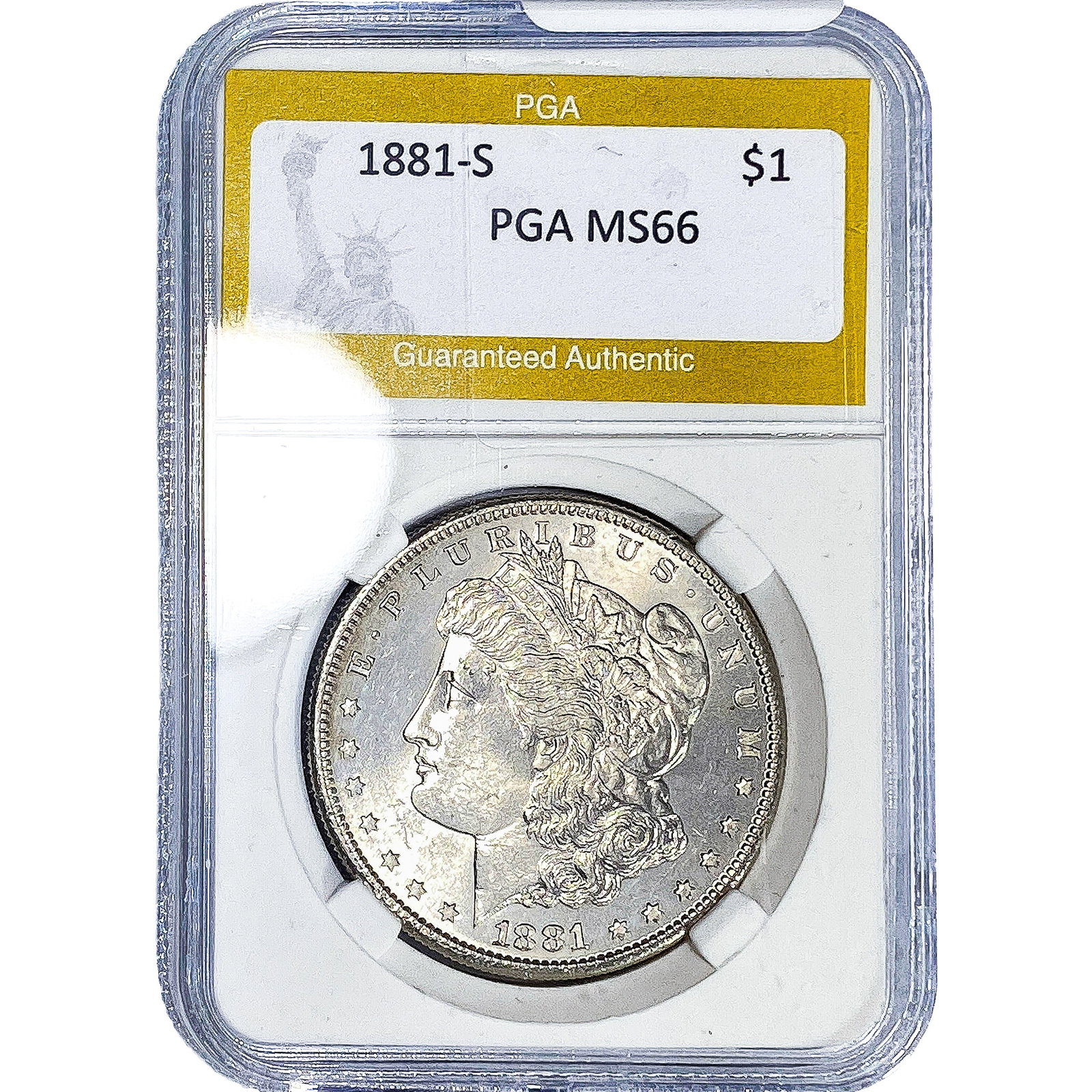 1881-S Morgan Silver Dollar PGA MS66: 1881-S Morgan Silver Dollar PGA MS66