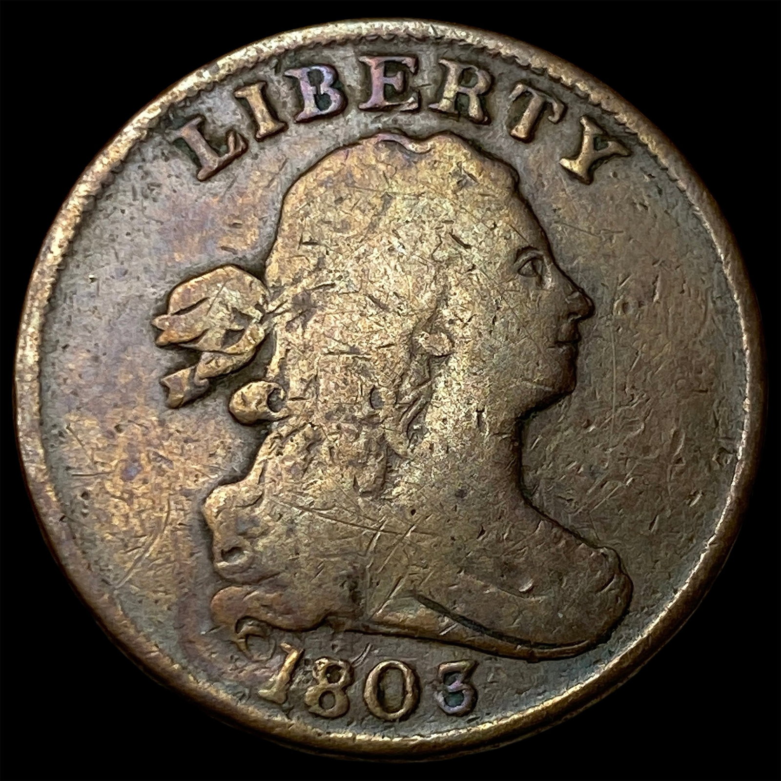 1803 Copper Half Cent LIGHTLY CIRCULATED (1 of 2)