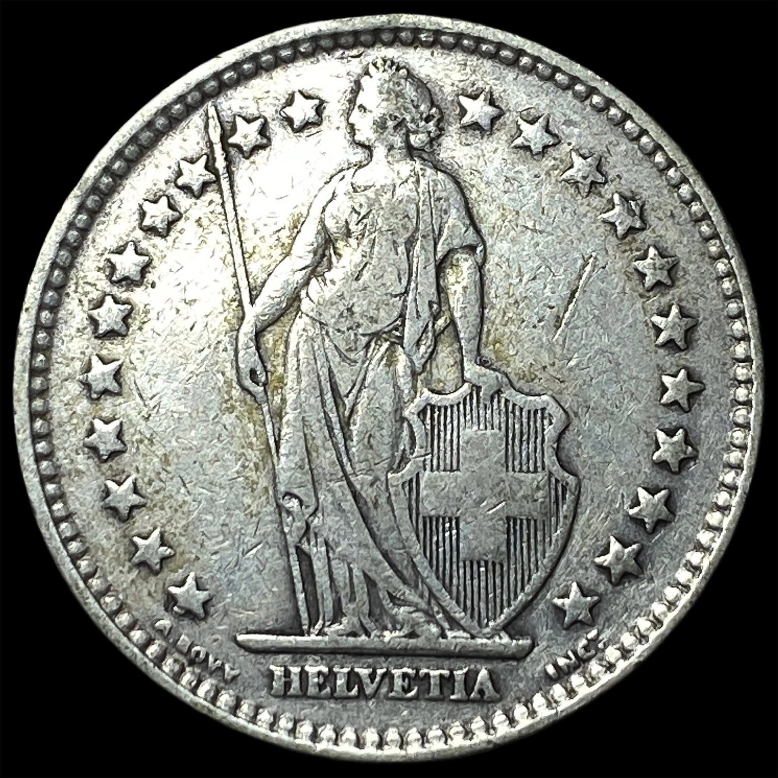 1920 Switzerland Silver 2 Franc: 1920 Switzerland Silver 2 Franc