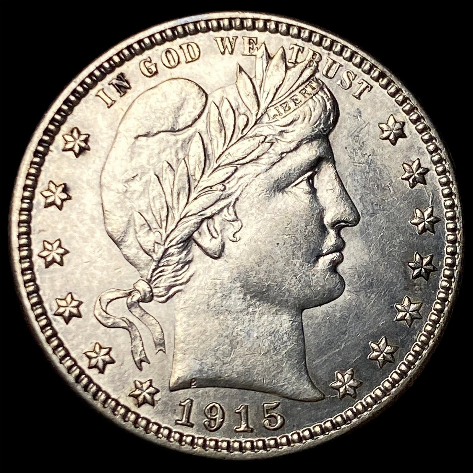 1915-D Silver Barber Quarter CLOSELY UNCIRCULATED: 1915-D Silver Barber Quarter CLOSELY UNCIRCULATED
