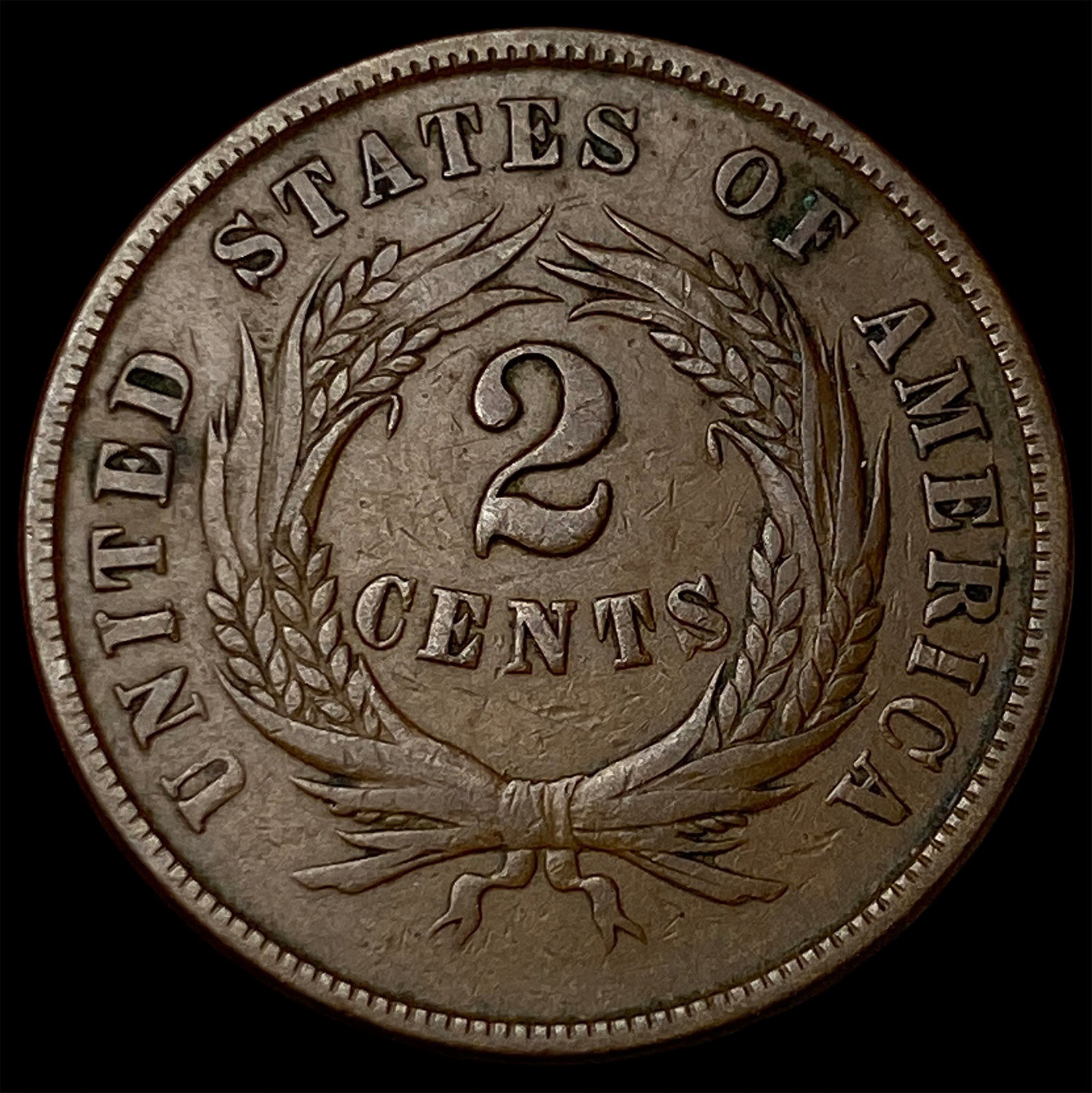 1864 Two-Cent Piece LIGHTLY CIRCULATED - 2