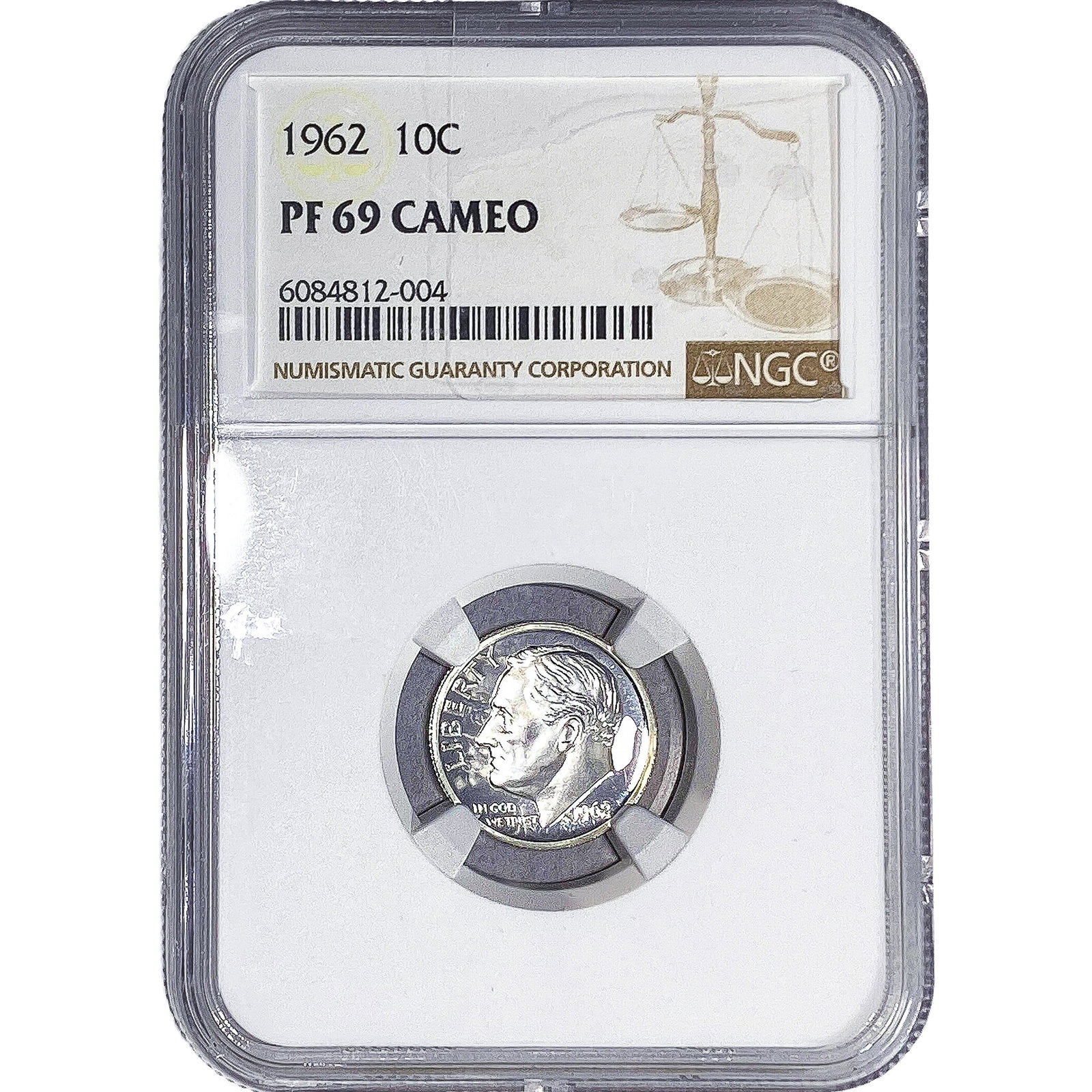 1962 Roosevelt Dime NGC PF69 Cameo: 1962 Roosevelt Dime NGC PF69 Cameo