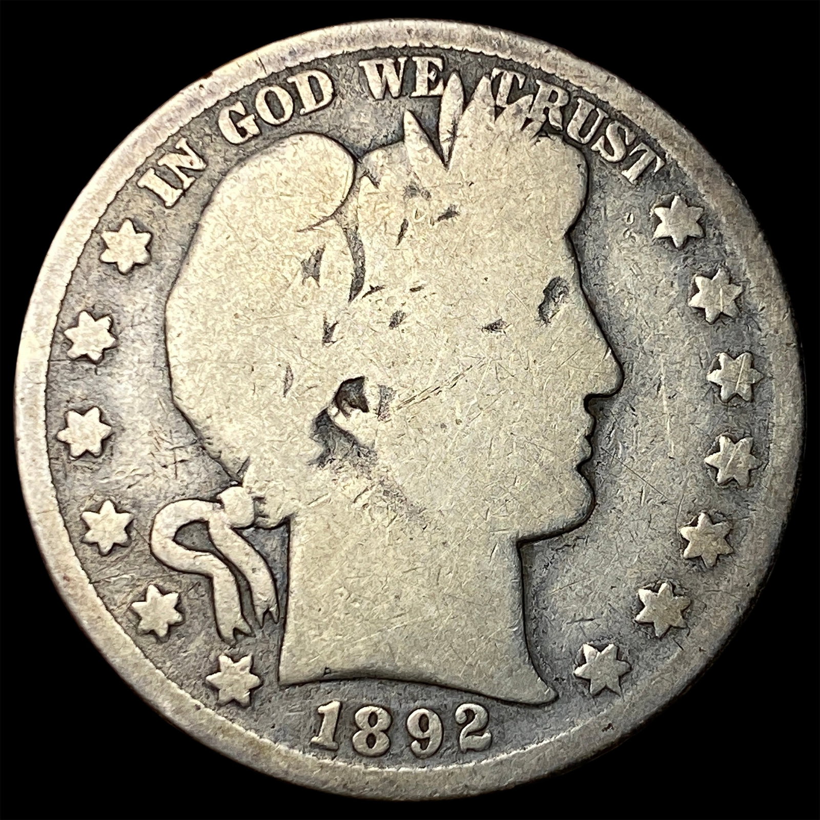 1892-S Silver Barber Half Dollar GEM BU: 1892-S Silver Barber Half Dollar GEM BU