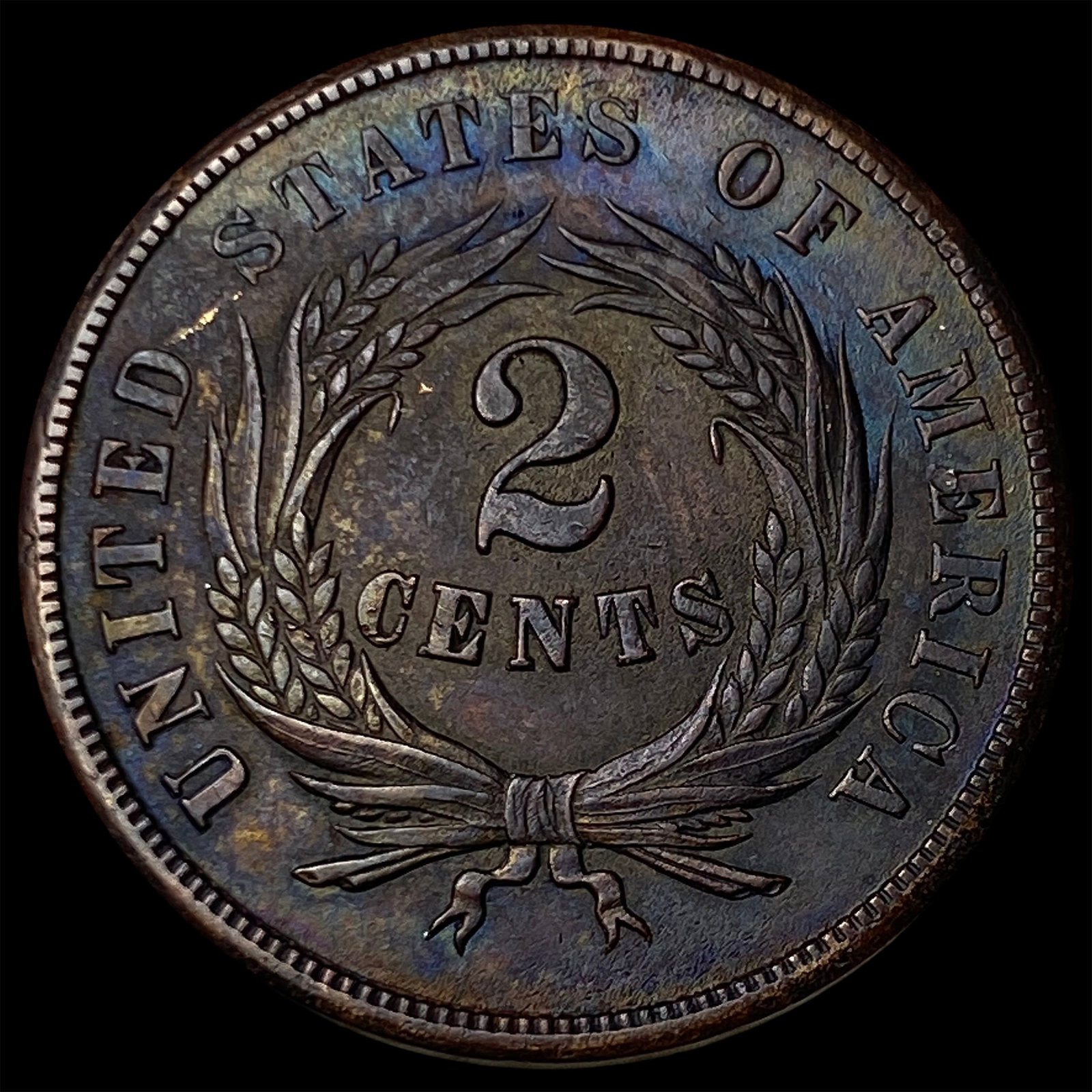 1864 Two-Cent Piece CHOICE AU - 2