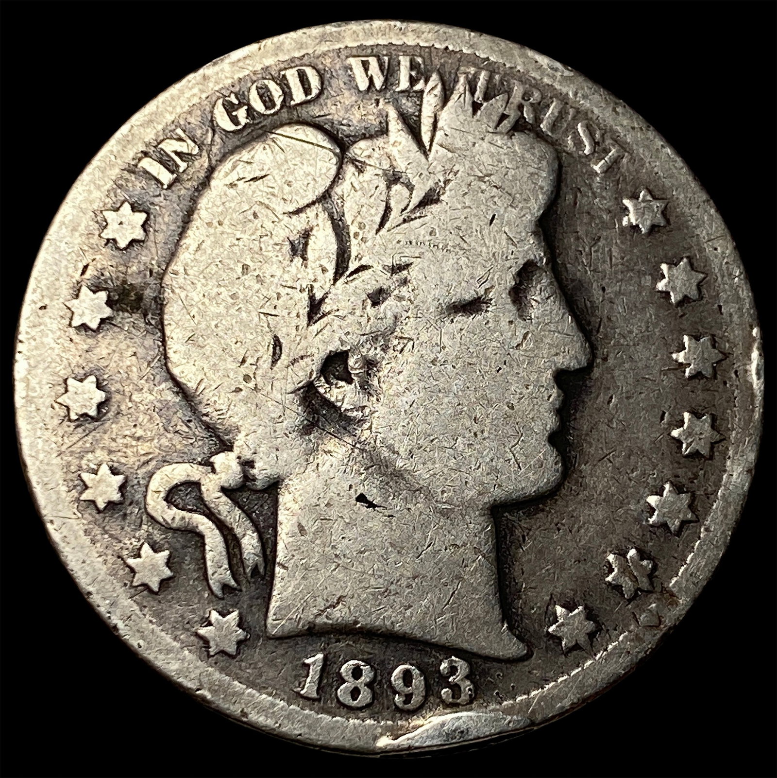 1893-S Silver Barber Half Dollar LIGHTLY CIRCULATED (1 of 2)