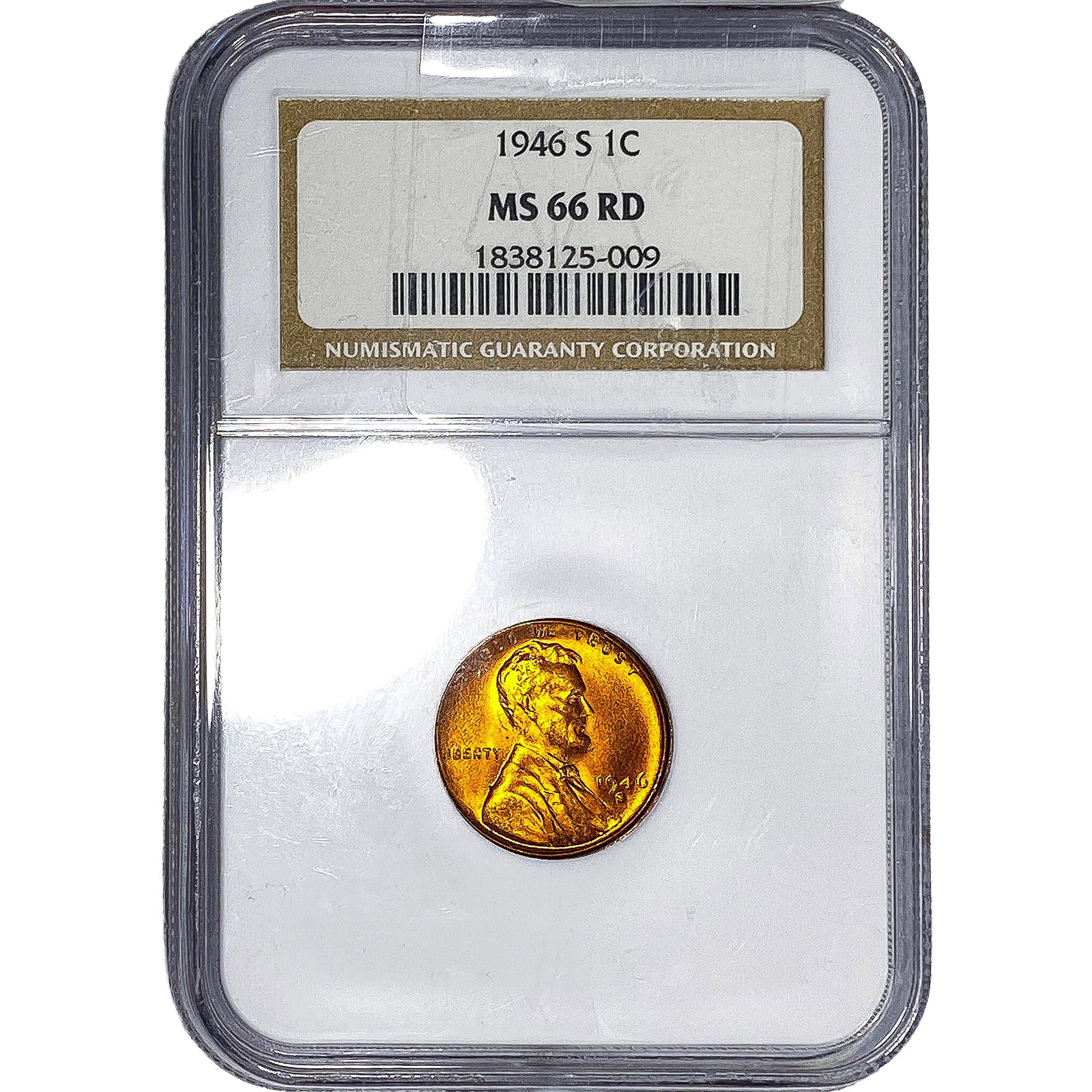 1946-S Wheat Cent NGC MS66 RD: 1946-S Wheat Cent NGC MS66 RD