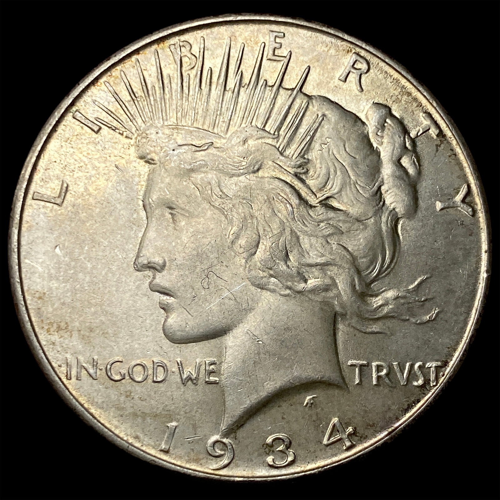 1934 Peace Silver Dollar CHOICE AU: 1934 Peace Silver Dollar CHOICE AU