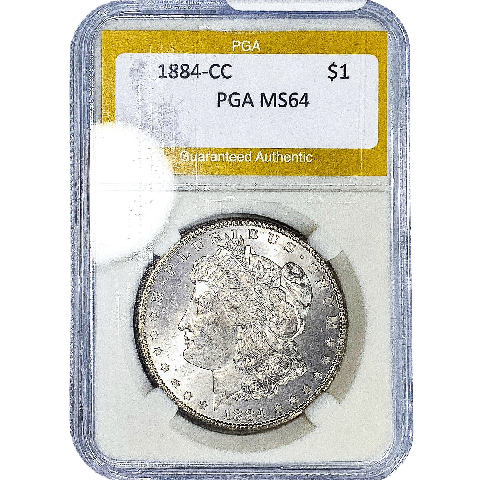 1884-CC Morgan Silver Dollar PGA MS64: 1884-CC Morgan Silver Dollar PGA MS64