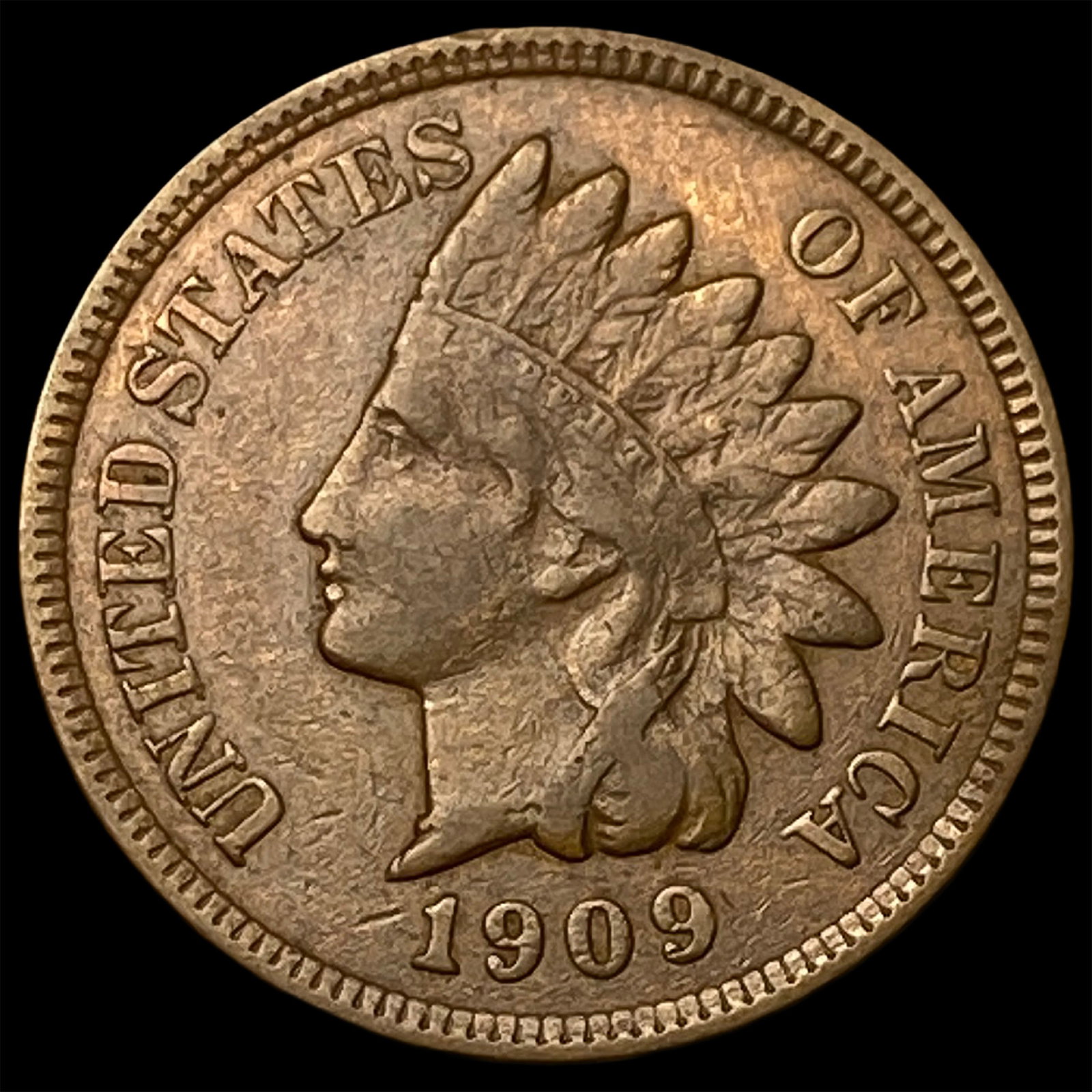 1909 Indian Head Cent NEARLY UNCIRCULATED: 1909 Indian Head Cent NEARLY UNCIRCULATED