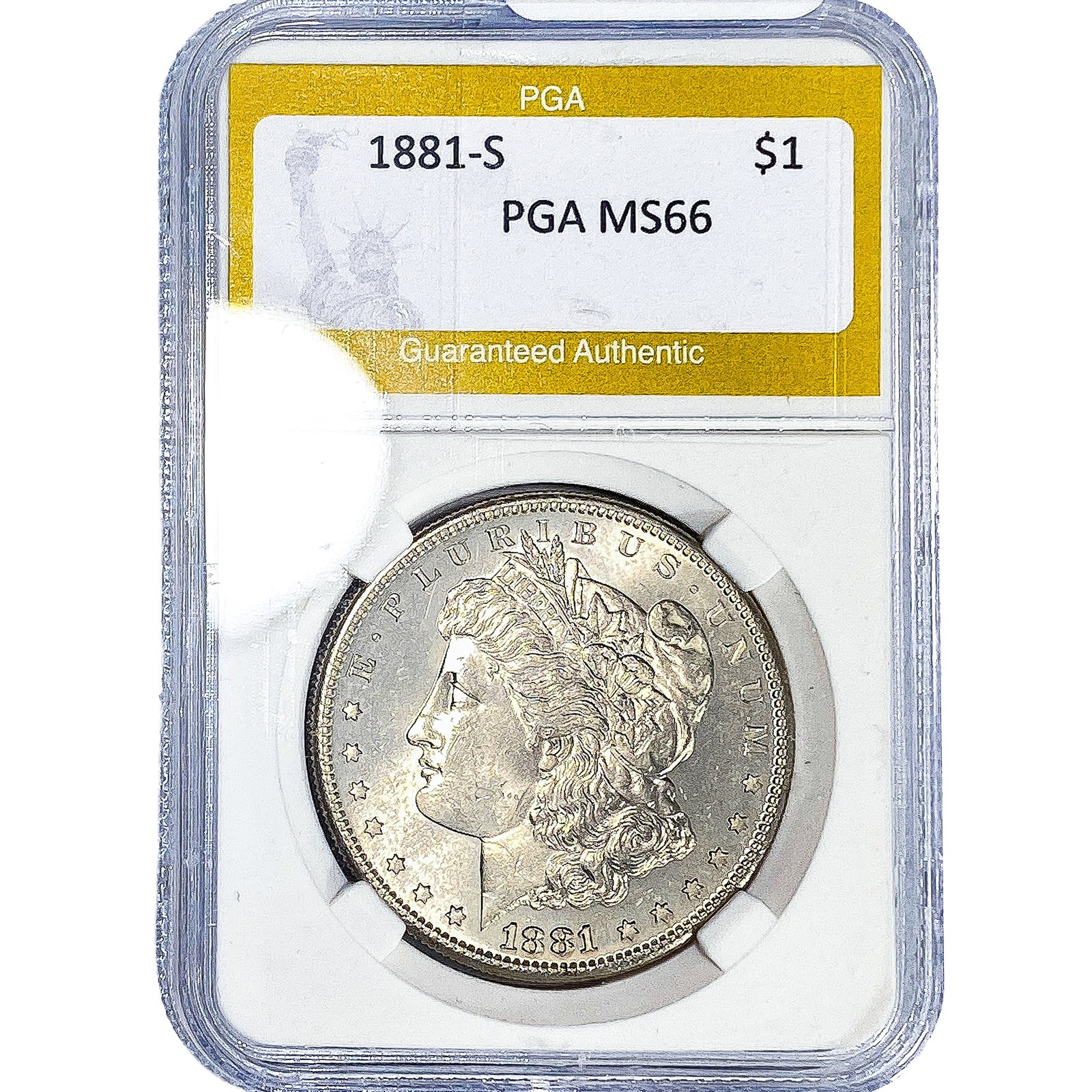 1881-S Morgan Silver Dollar PGA MS66: 1881-S Morgan Silver Dollar PGA MS66