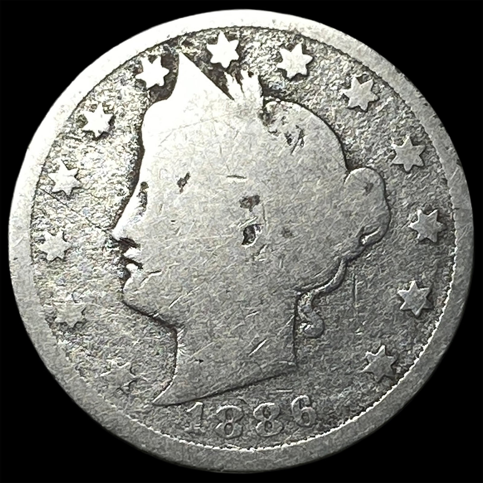 1886 Liberty Head Nickel NICELY CIRCULATED: 1886 Liberty Head Nickel NICELY CIRCULATED