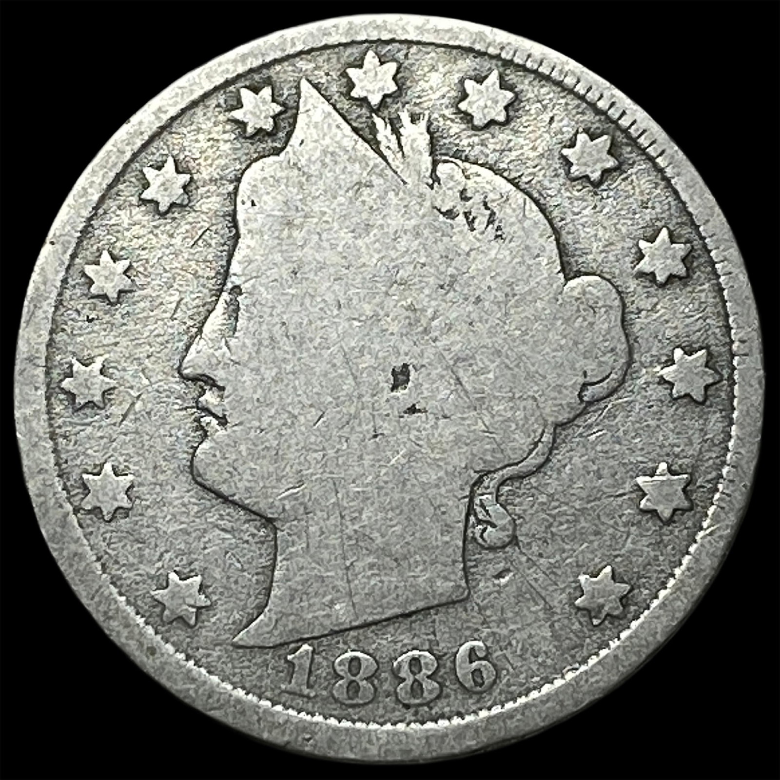 1886 Liberty Head Nickel NICELY CIRCULATED: 1886 Liberty Head Nickel NICELY CIRCULATED