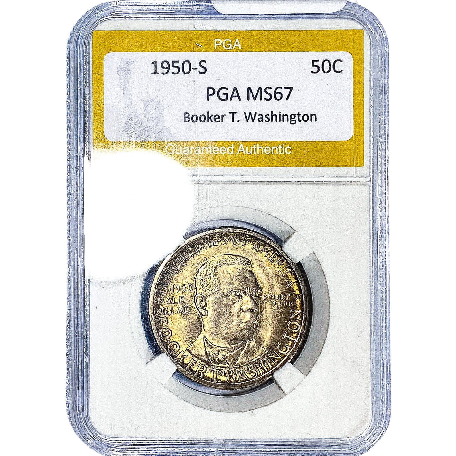 1950-S Booker T Half Dollar PGA MS67: 1950-S Booker T Half Dollar PGA MS67