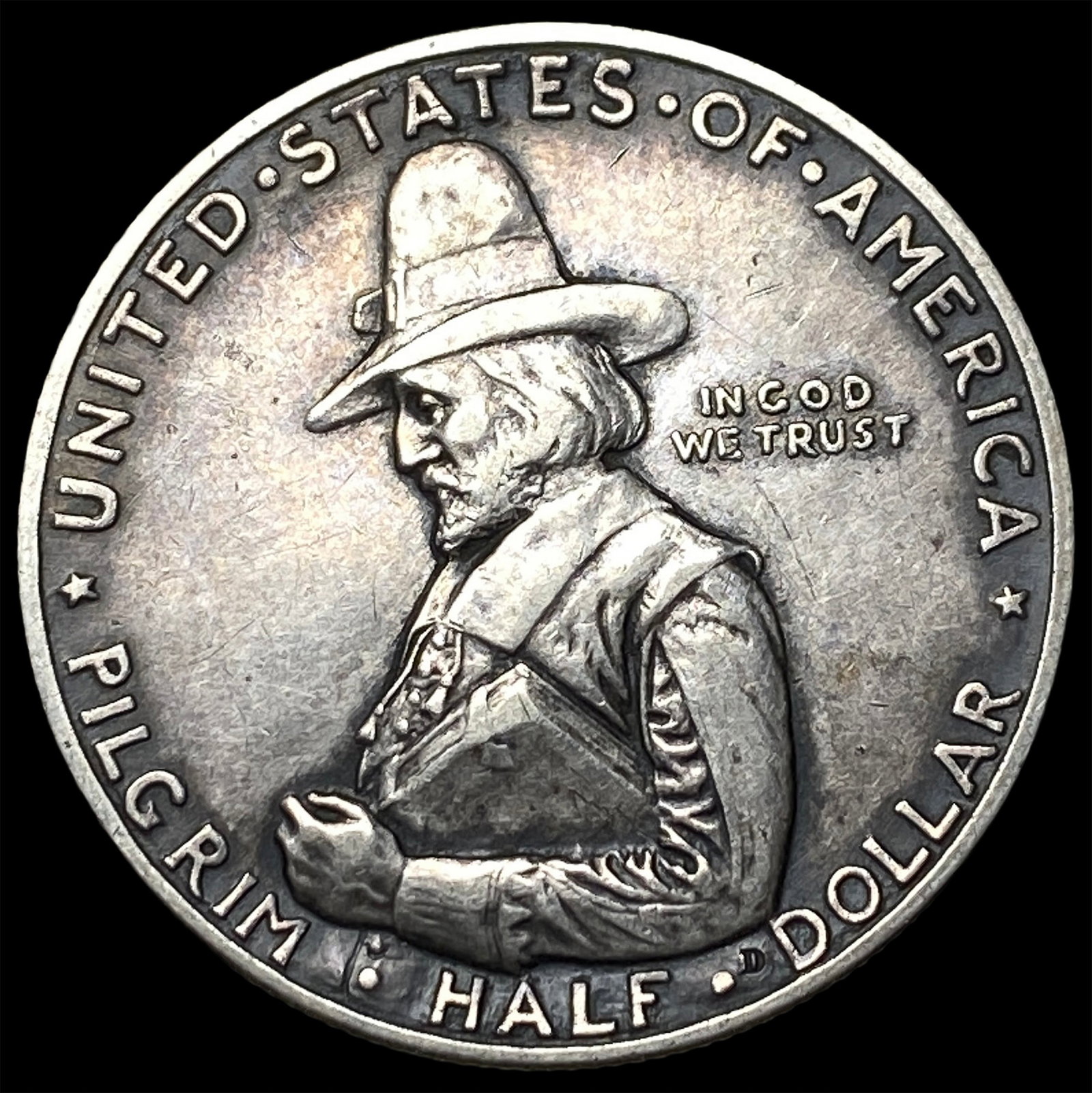 1920 Silver Pilgrim Half Dollar NEARLY UNCIRCULATED: 1920 Silver Pilgrim Half Dollar NEARLY UNCIRCULATED
