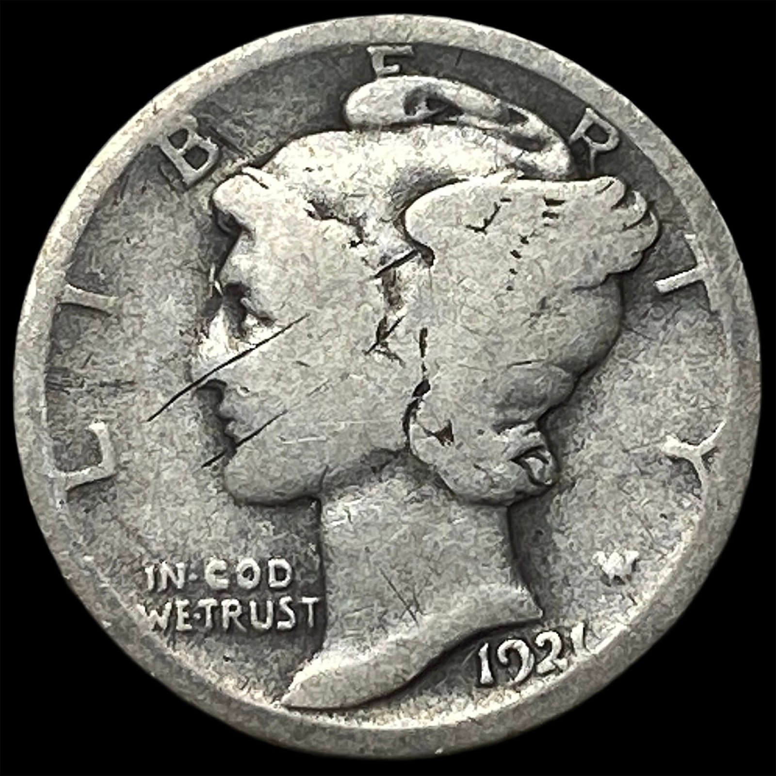 1921 Mercury Dime NICELY CIRCULATED: 1921 Mercury Dime NICELY CIRCULATED