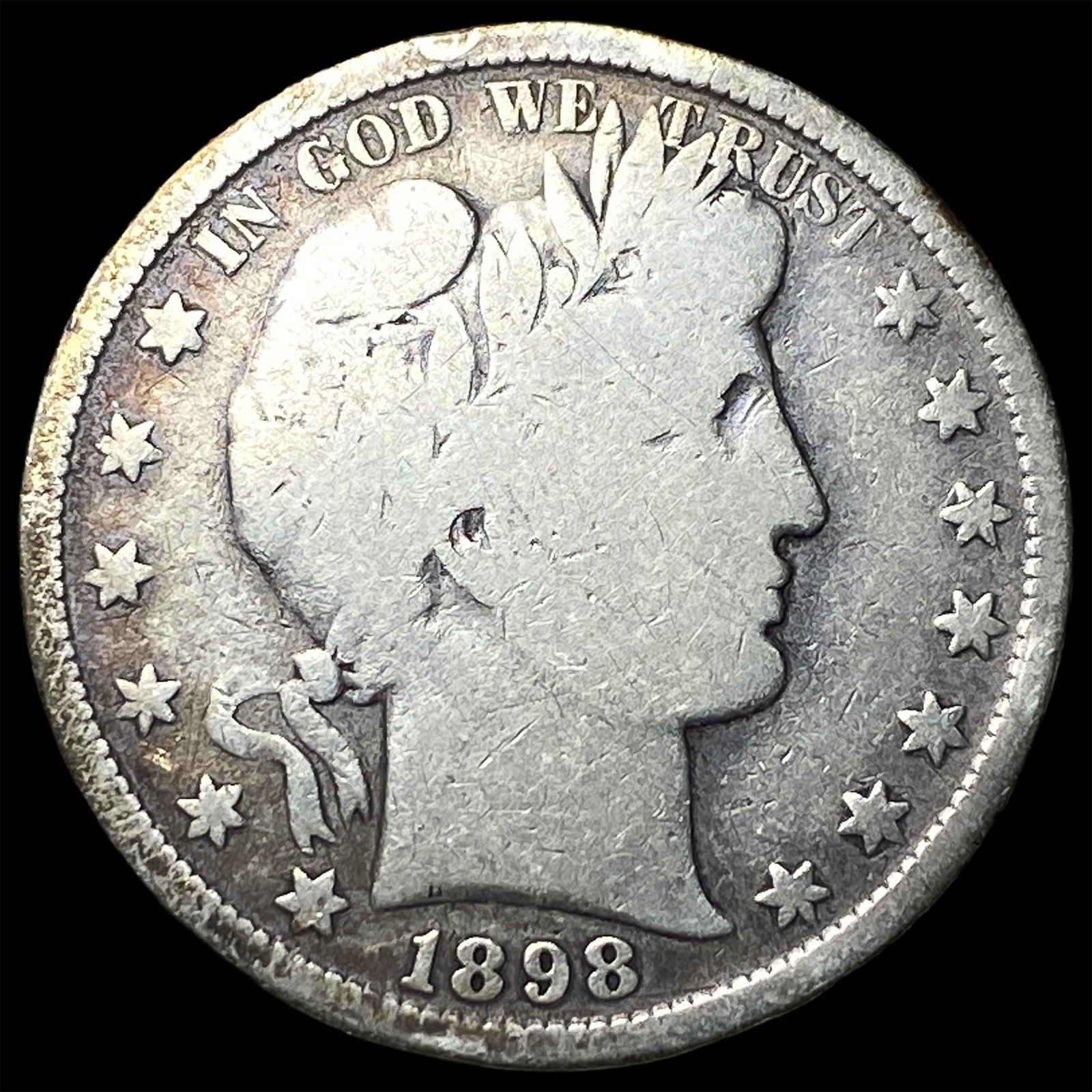 1898-S Silver Half Dollar NICELY CIRCULATED: 1898-S Silver Half Dollar NICELY CIRCULATED