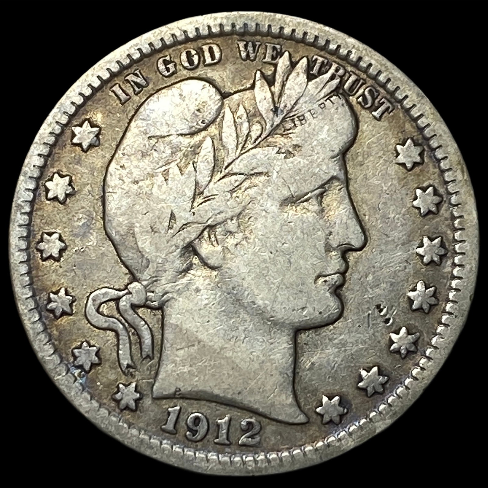 1912 Barber Silver Quarter LIGHTLY CIRCULATED: 1912 Barber Silver Quarter LIGHTLY CIRCULATED
