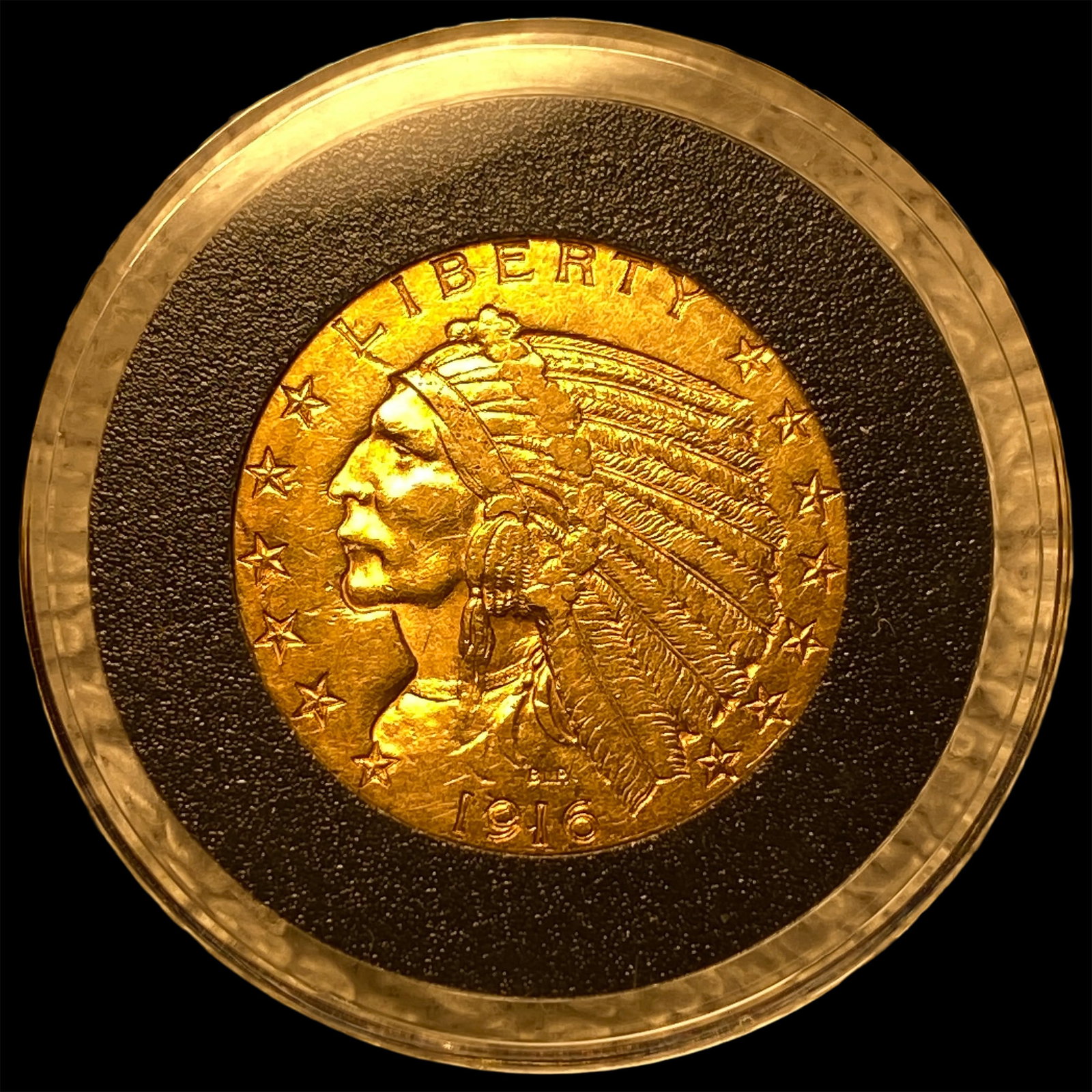 1916 Indian Head Half Eagle $5 Gold Coin CLOSELY UNCIRCULATED: 1916 Indian Head Half Eagle $5 Gold Coin CLOSELY UNCIRCULATED