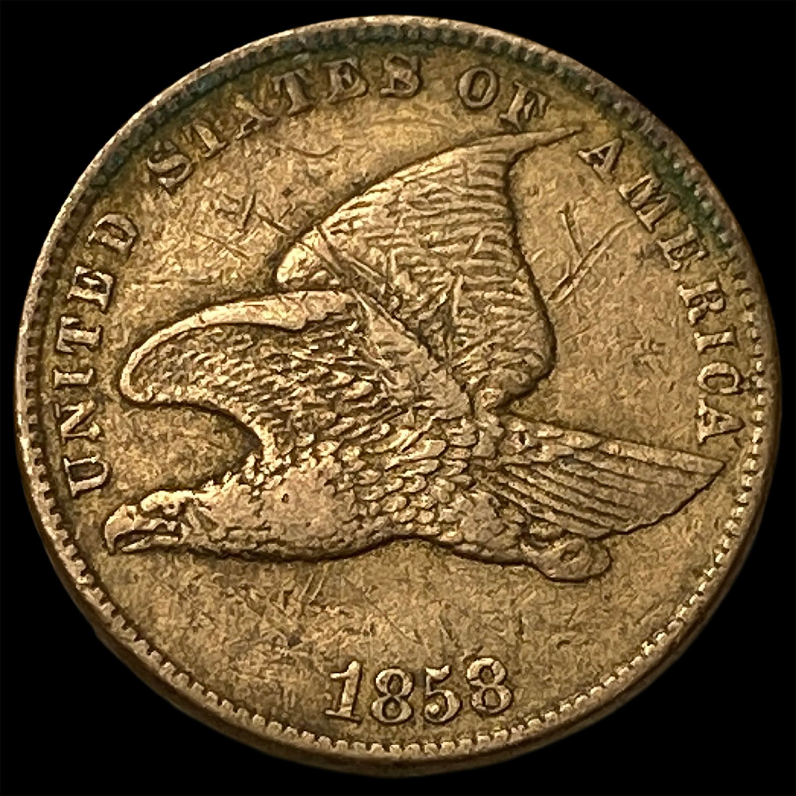 1858 Copper-Nickel Flying Eagle Cent NEARLY UNCIRCULATED (1 of 2)