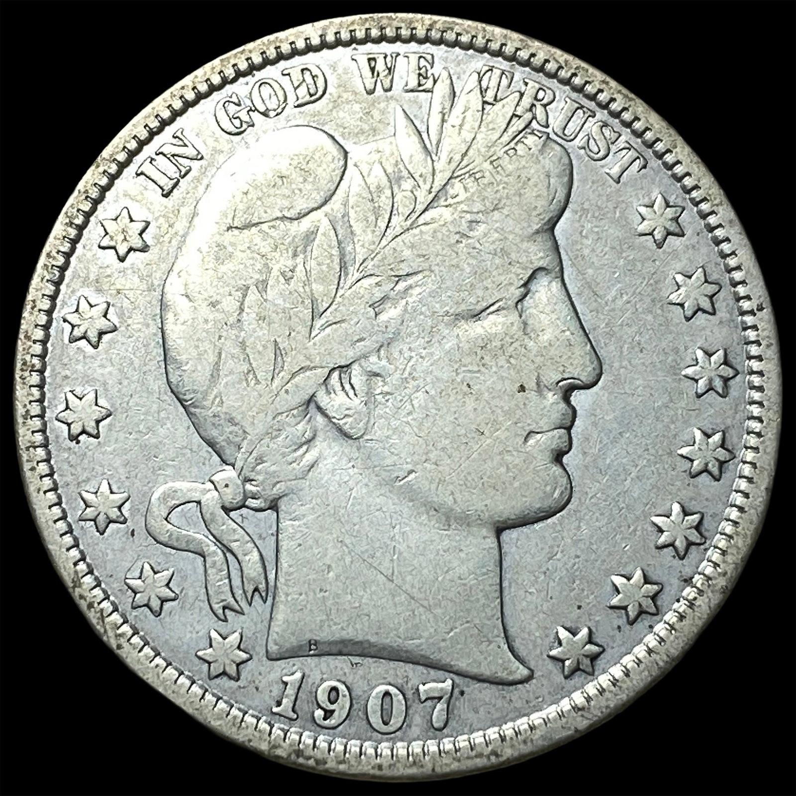 1907-D Silver Barber Half Dollar LIGHTLY CIRCULATED: 1907-D Silver Barber Half Dollar LIGHTLY CIRCULATED