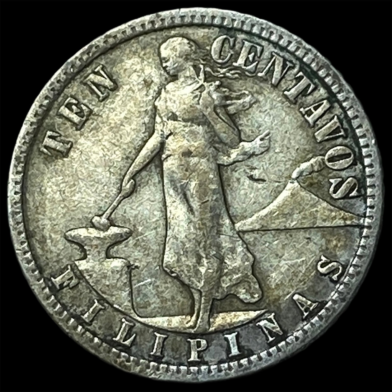 1917S Philippines Silver 10 Centavos KM 169 (1 of 2)