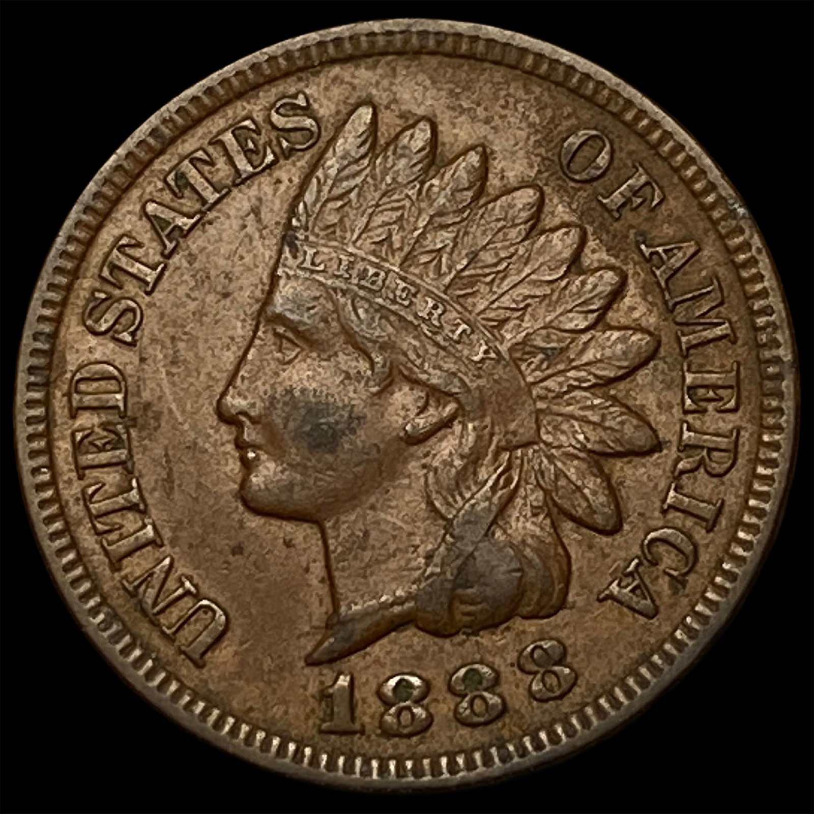 1888 Indian Head Cent NEARLY UNCIRCULATED: 1888 Indian Head Cent NEARLY UNCIRCULATED