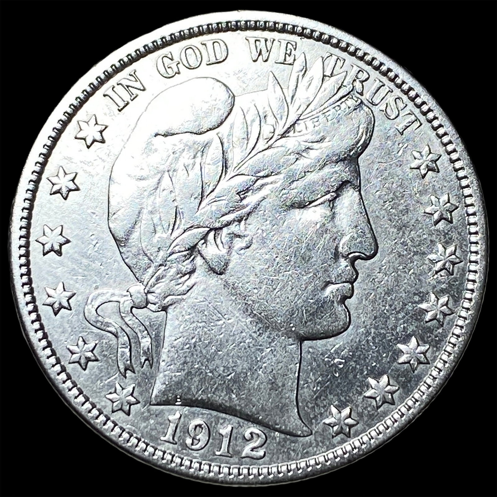 1912 Silver Barber Half Dollar NEARLY UNCIRCULATED (1 of 2)