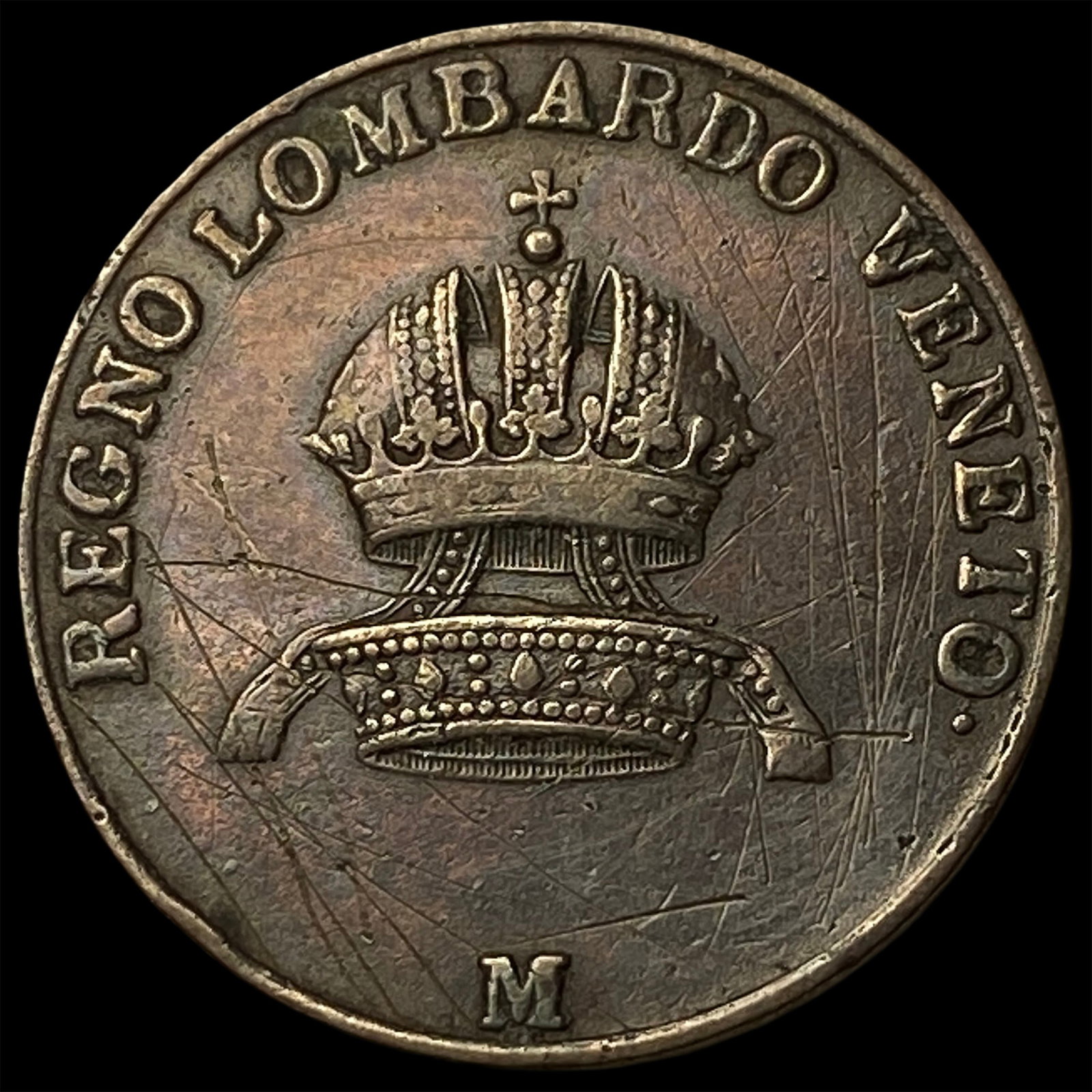 1822M Italy Lomabrdy-Venetia Copper 3 Centesimi: 1822M Italy Lomabrdy-Venetia Copper 3 Centesimi