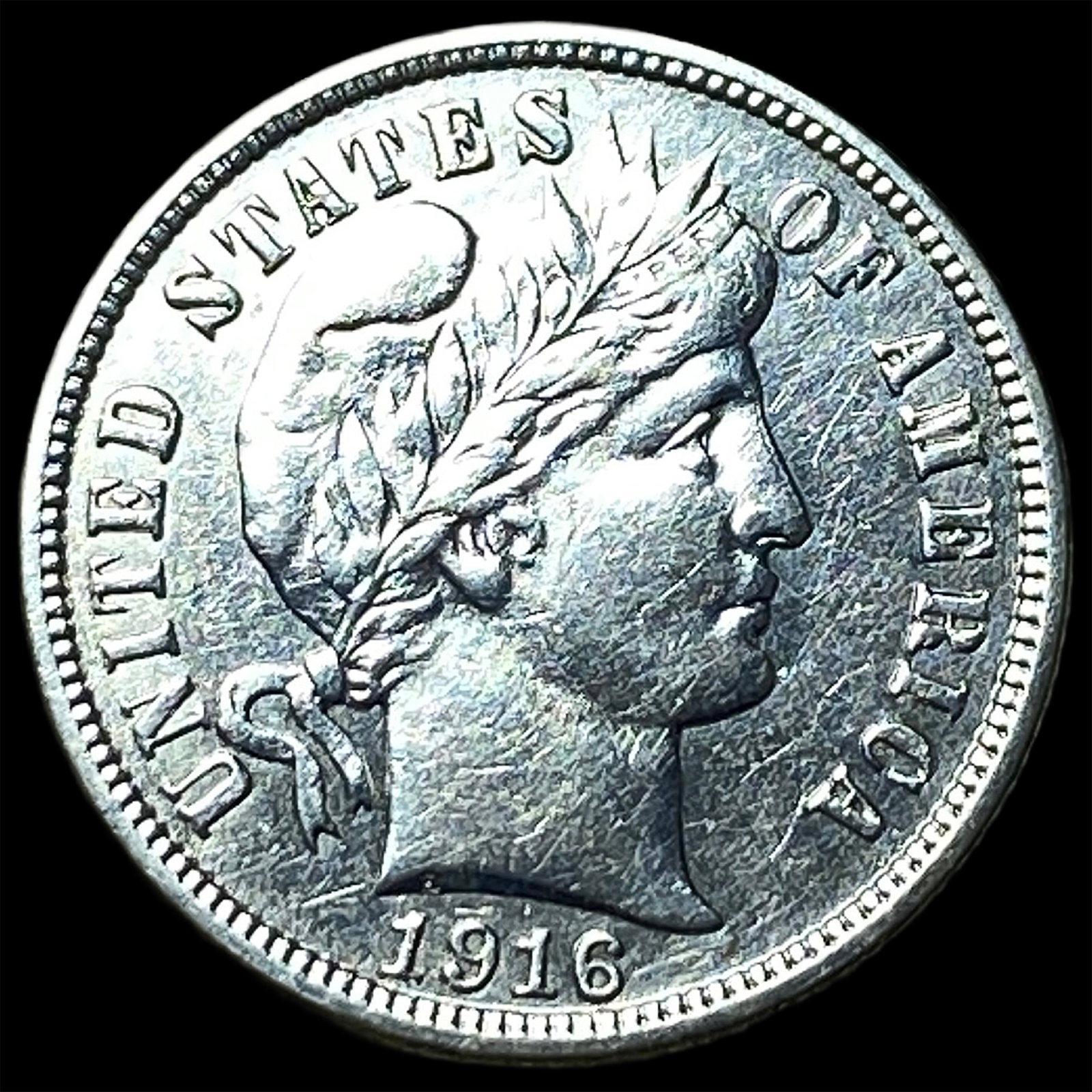 1916 Silver Barber Dime CLOSELY UNCIRCULATED: 1916 Silver Barber Dime CLOSELY UNCIRCULATED