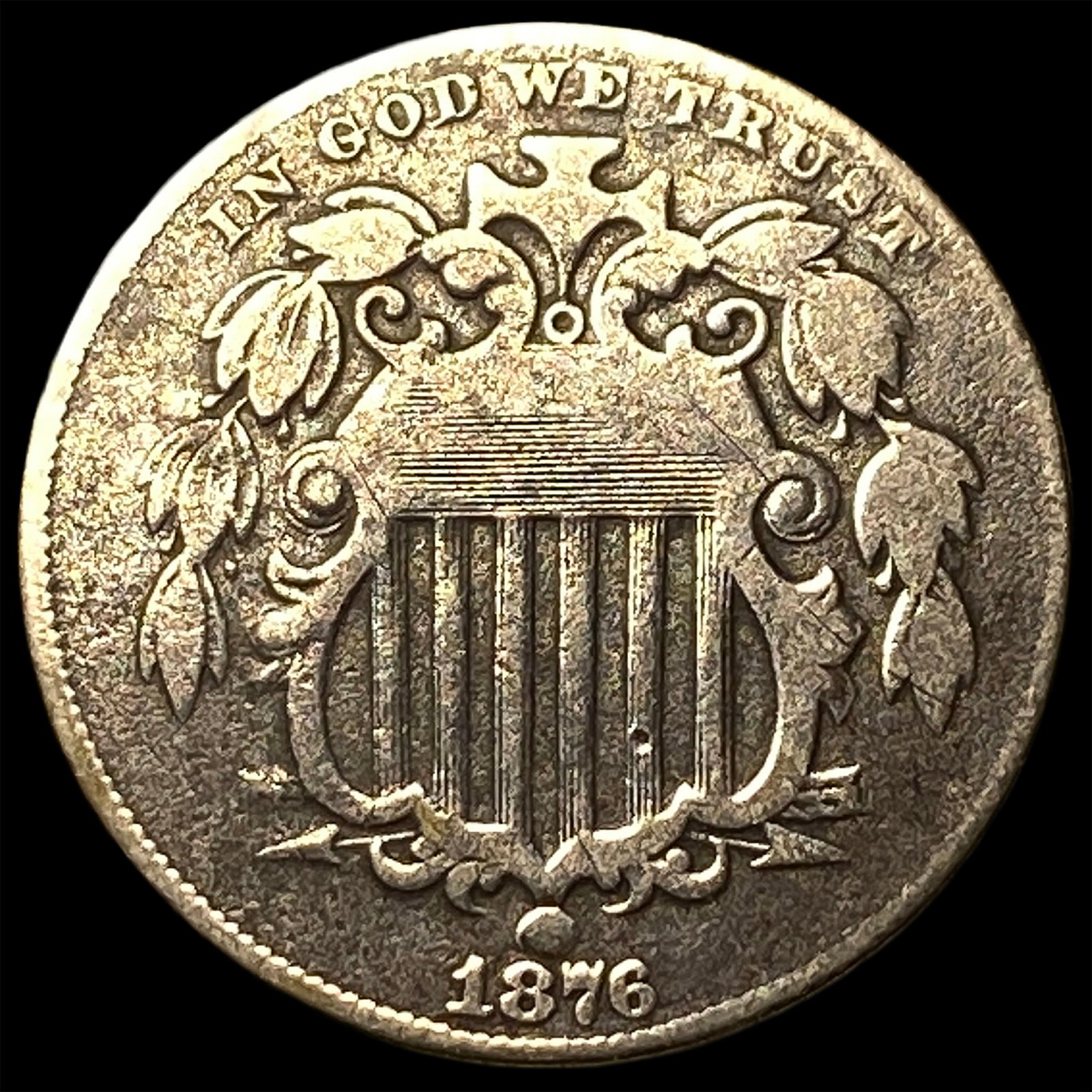 1876 Shield Nickel NICELY CIRCULATED: 1876 Shield Nickel NICELY CIRCULATED