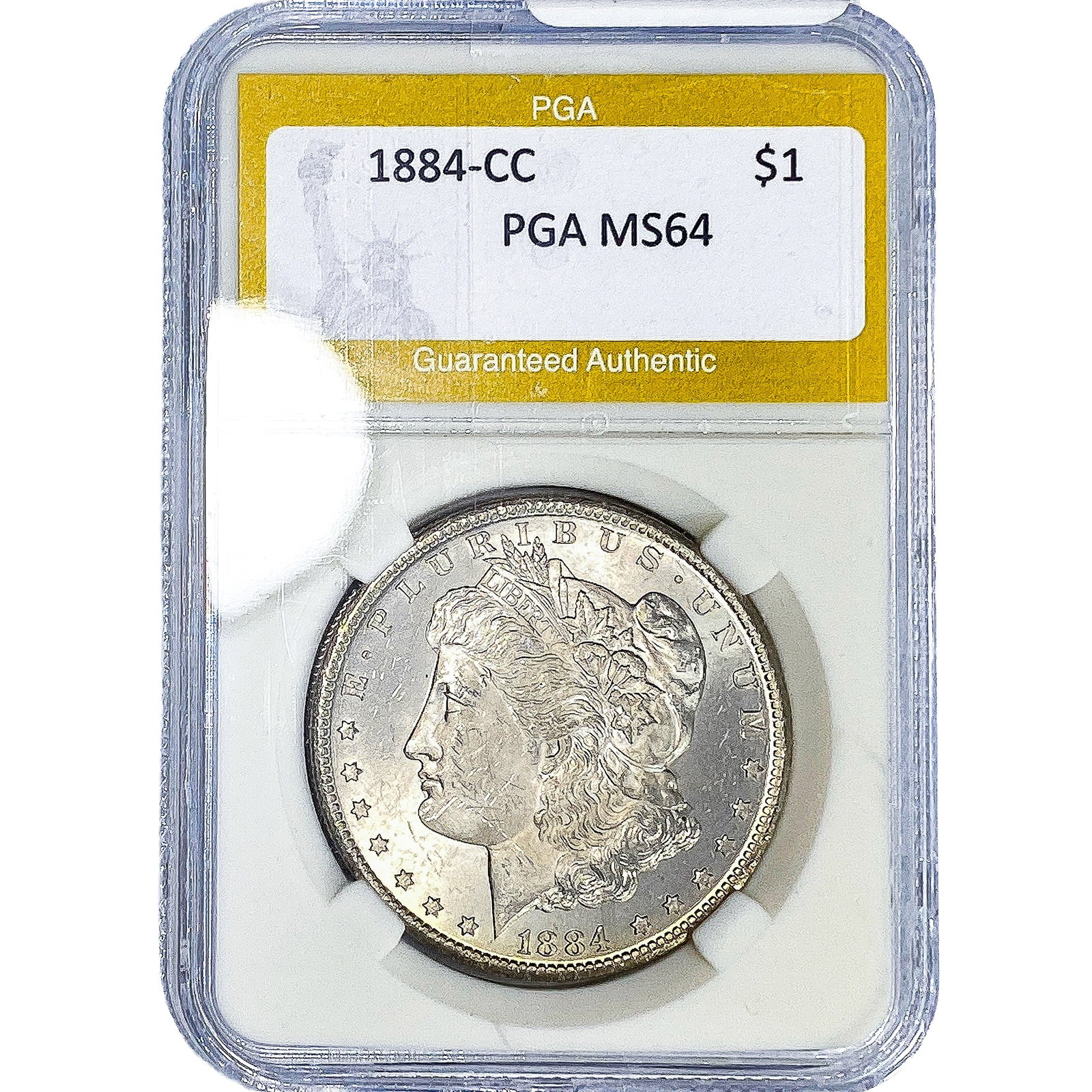 1884-CC Morgan Silver Dollar PGA MS64: 1884-CC Morgan Silver Dollar PGA MS64