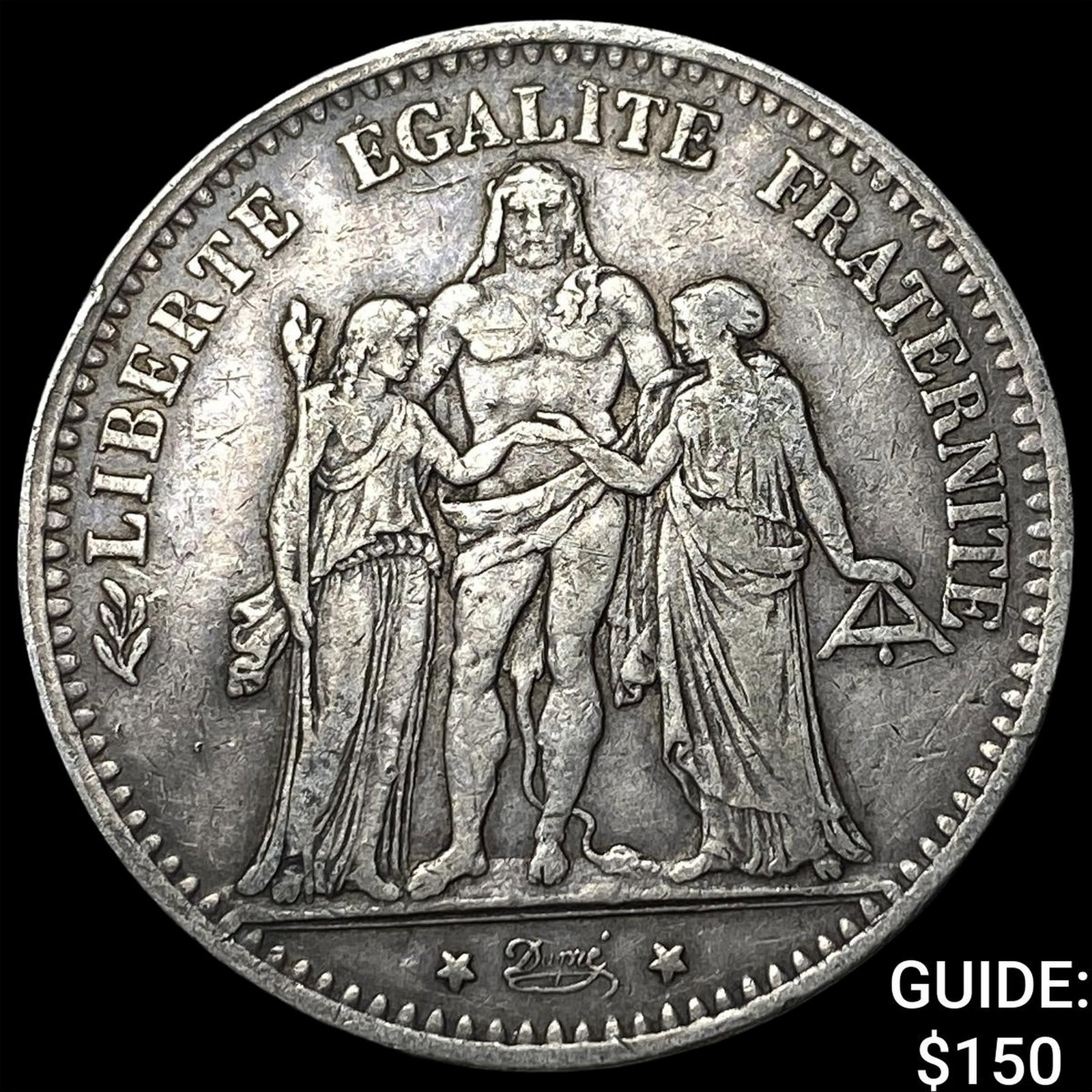 1875A France Silver 5 Francs: 1875A France Silver 5 Francs