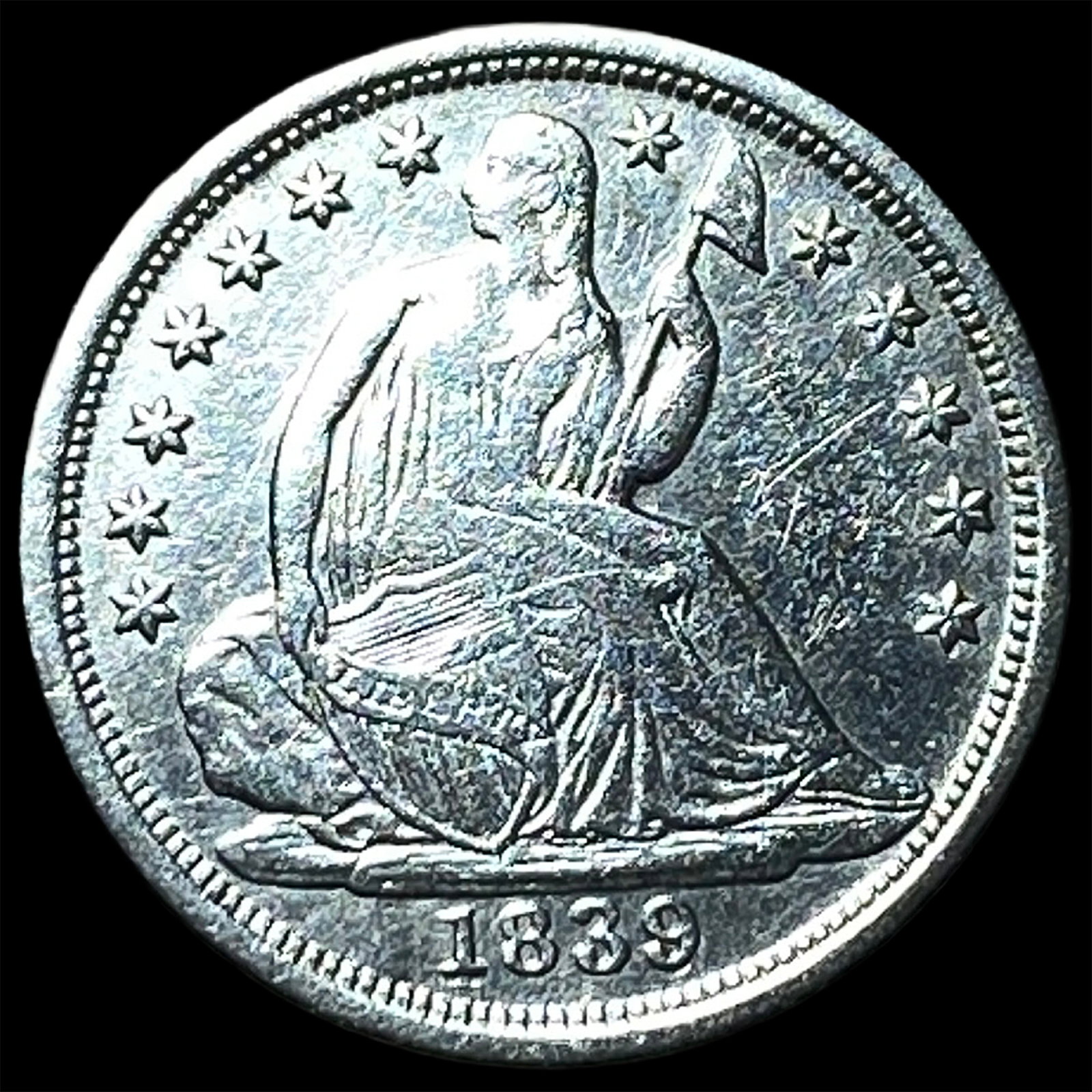 1839-O Silver Half Dime CLOSELY UNCIRCULATED: 1839-O Silver Half Dime CLOSELY UNCIRCULATED