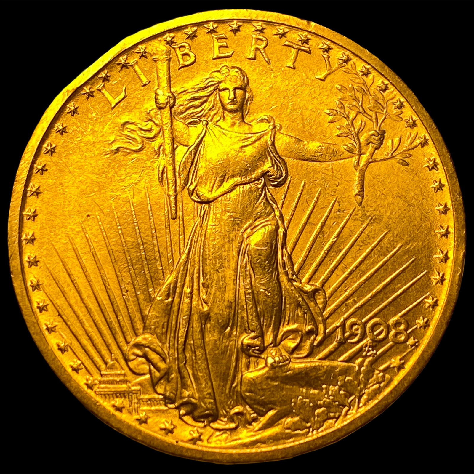 1908 No Motto $20 Saint-Gaudens Gold Double Eagle CHOICE BU: 1908 No Motto $20 Saint-Gaudens Gold Double Eagle CHOICE BU