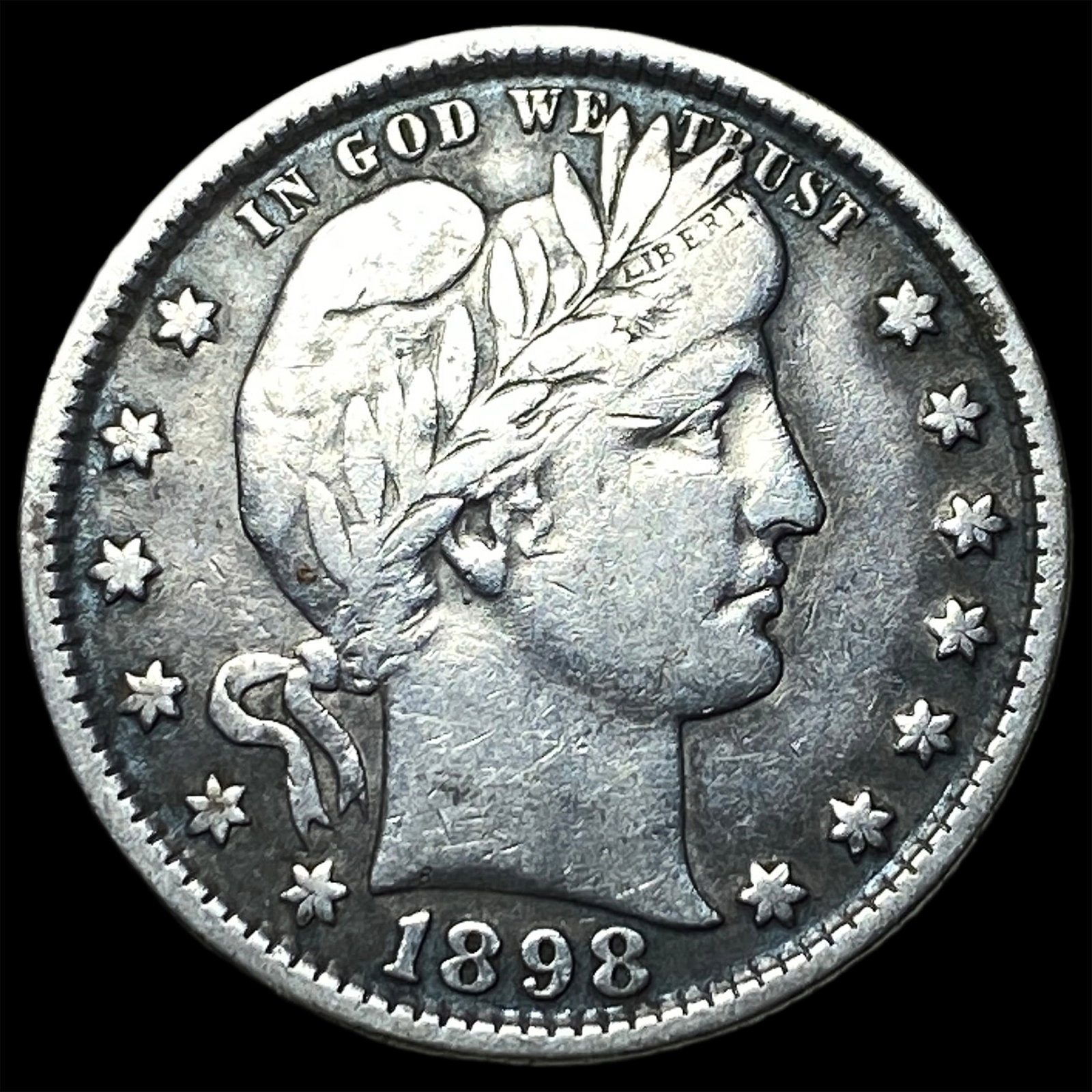 1898 Barber Quarter ABOUT UNCIRCULATED: 1898 Barber Quarter ABOUT UNCIRCULATED